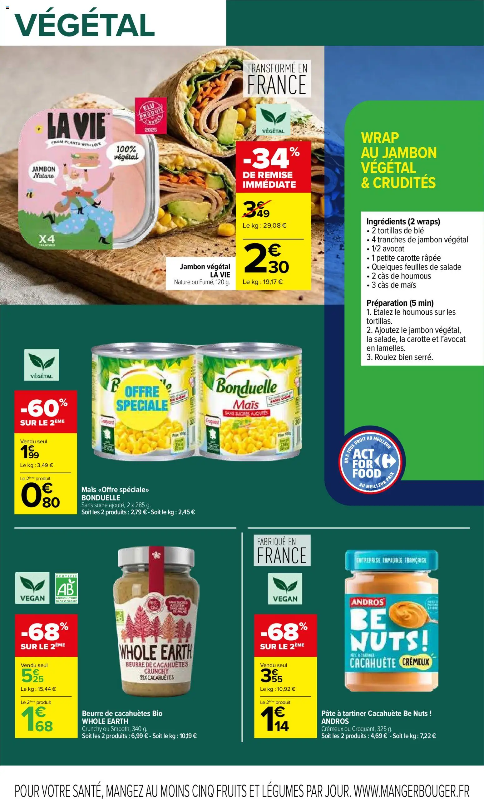 {H1} | Page: 21 | Produits: Pâte à tartiner, Tortillas, Beurre, Jus