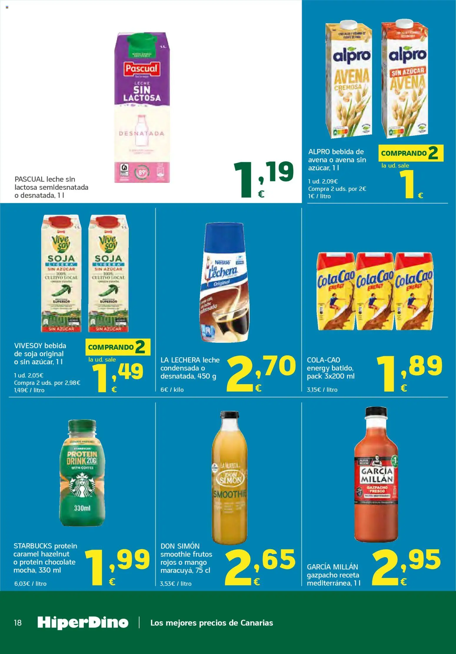 HiperDino folleto │ válido desde el 23.04.2026 | Página: 18 | Productos: Leche sin lactosa, Chocolate, Gazpacho, Ρούτερ