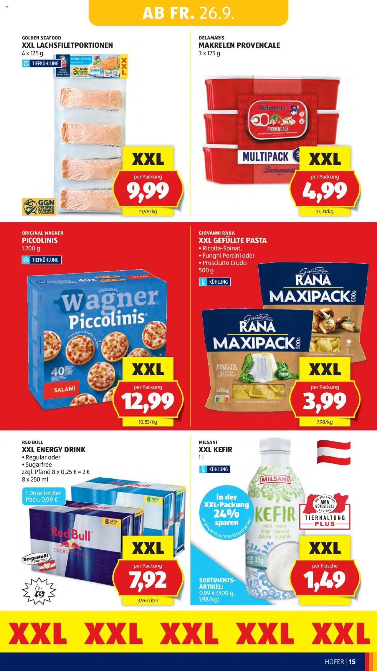 Hofer Flugblatt gültig ab 26.09.2025 | Seite: 17 | Produkte: Pasta, Salami
