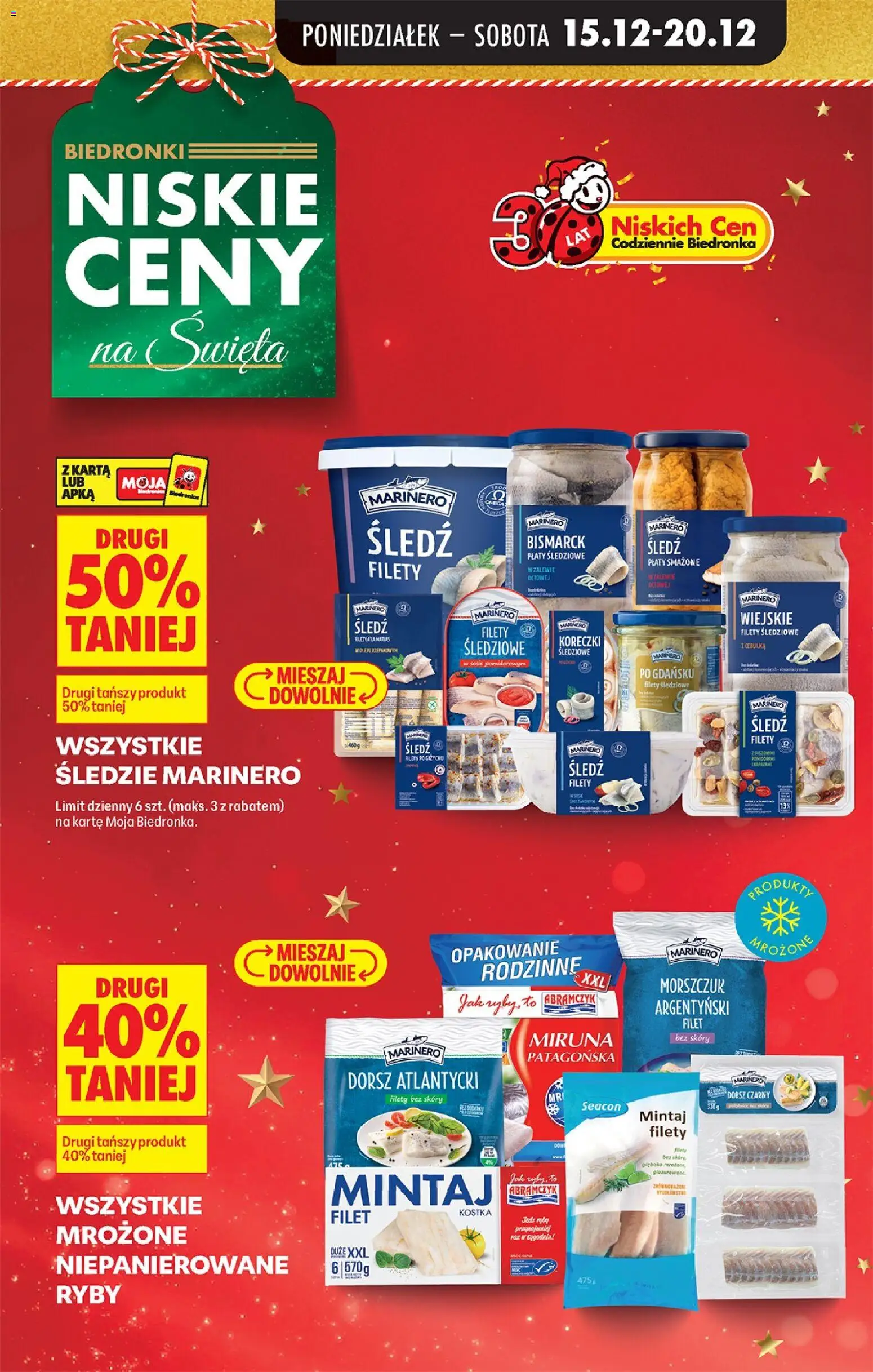 Biedronka gazetka od 15.12.2025 | Strona: 13 | Produkty: Miruna, Morszczuk, Dorsz czarny, Ryby