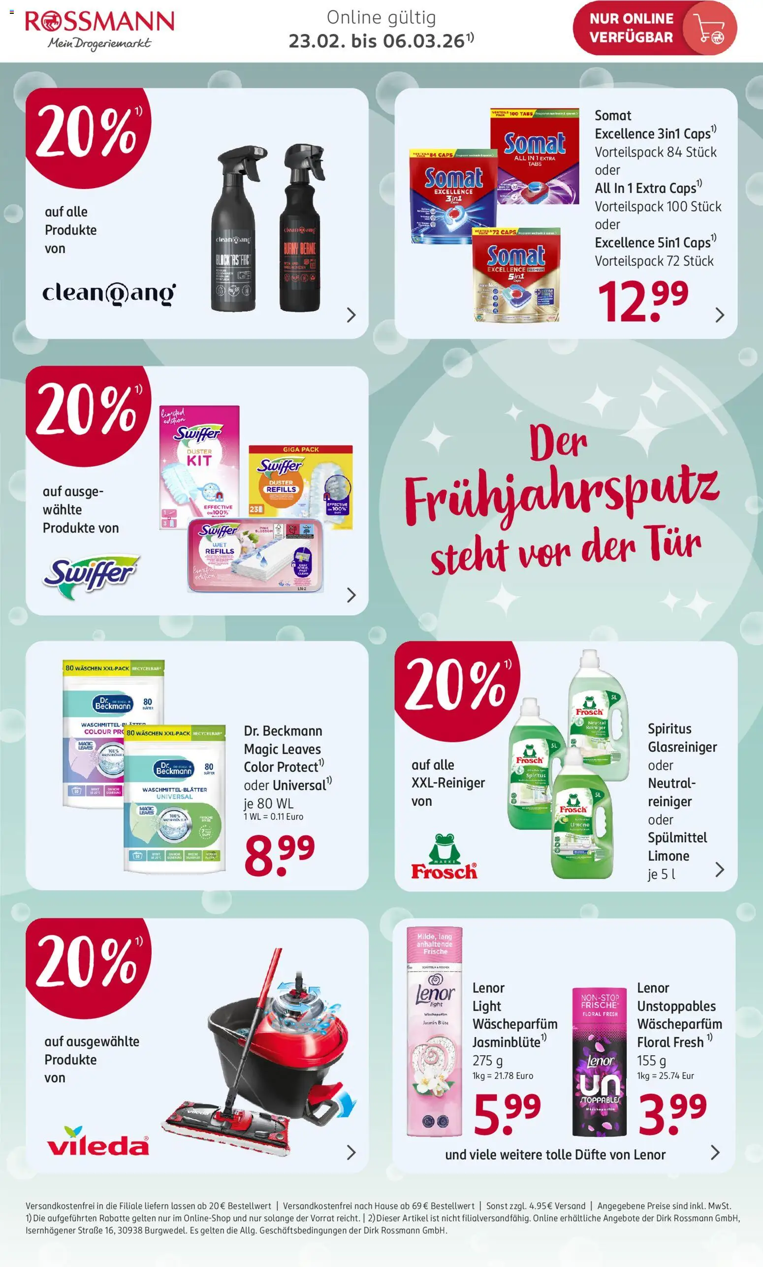 Rossmann Onlineprospekt – gültig ab 23.02.2026 | Seite: 3 | Produkte: Lenor, Tür, Swiffer