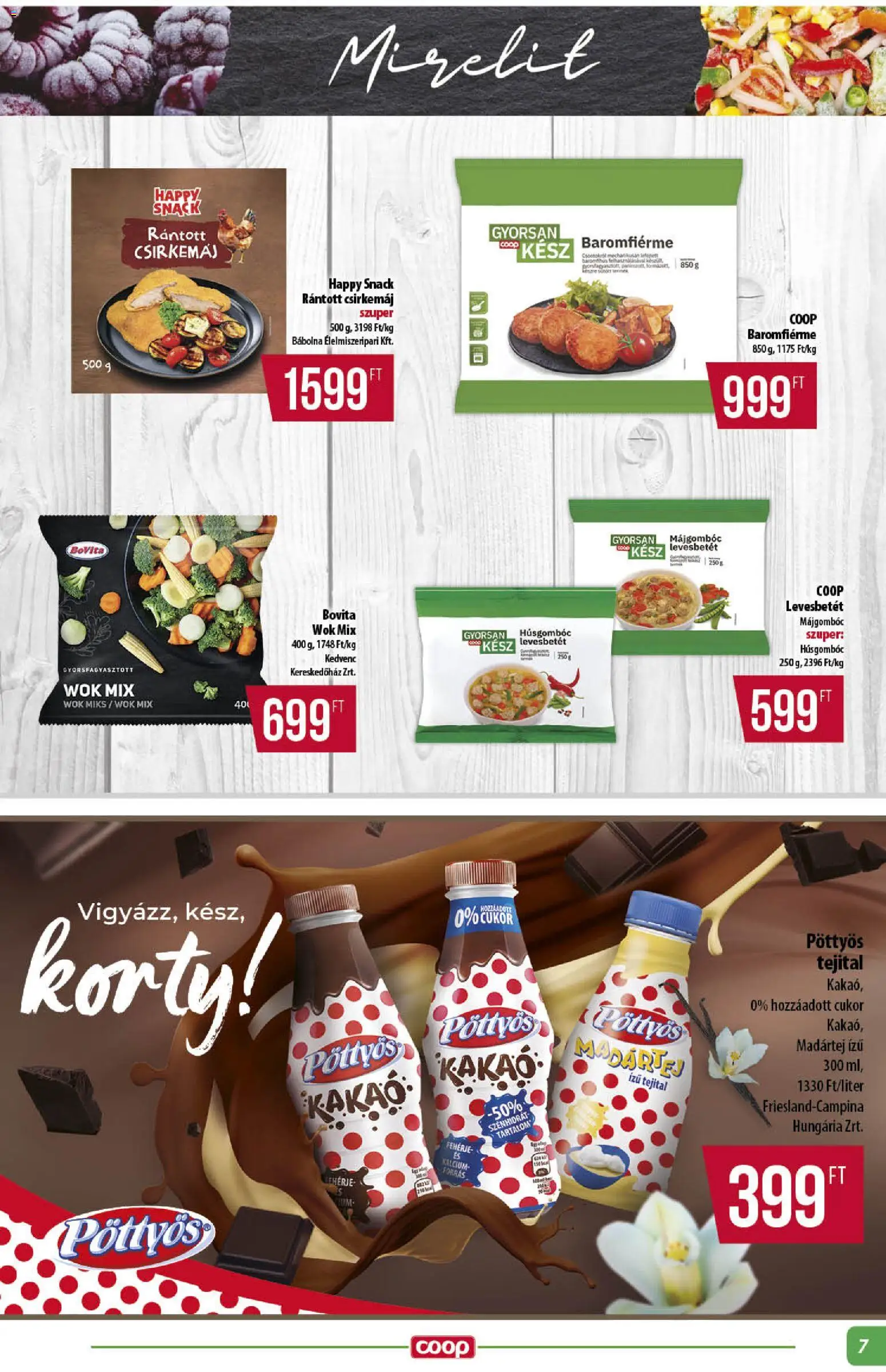 COOP akciós ujság - amely érvényes a következő dátumtól: 13.11.2025 | Oldal: 7 | Termékek: Fehérje, Csirkemáj, Cukor