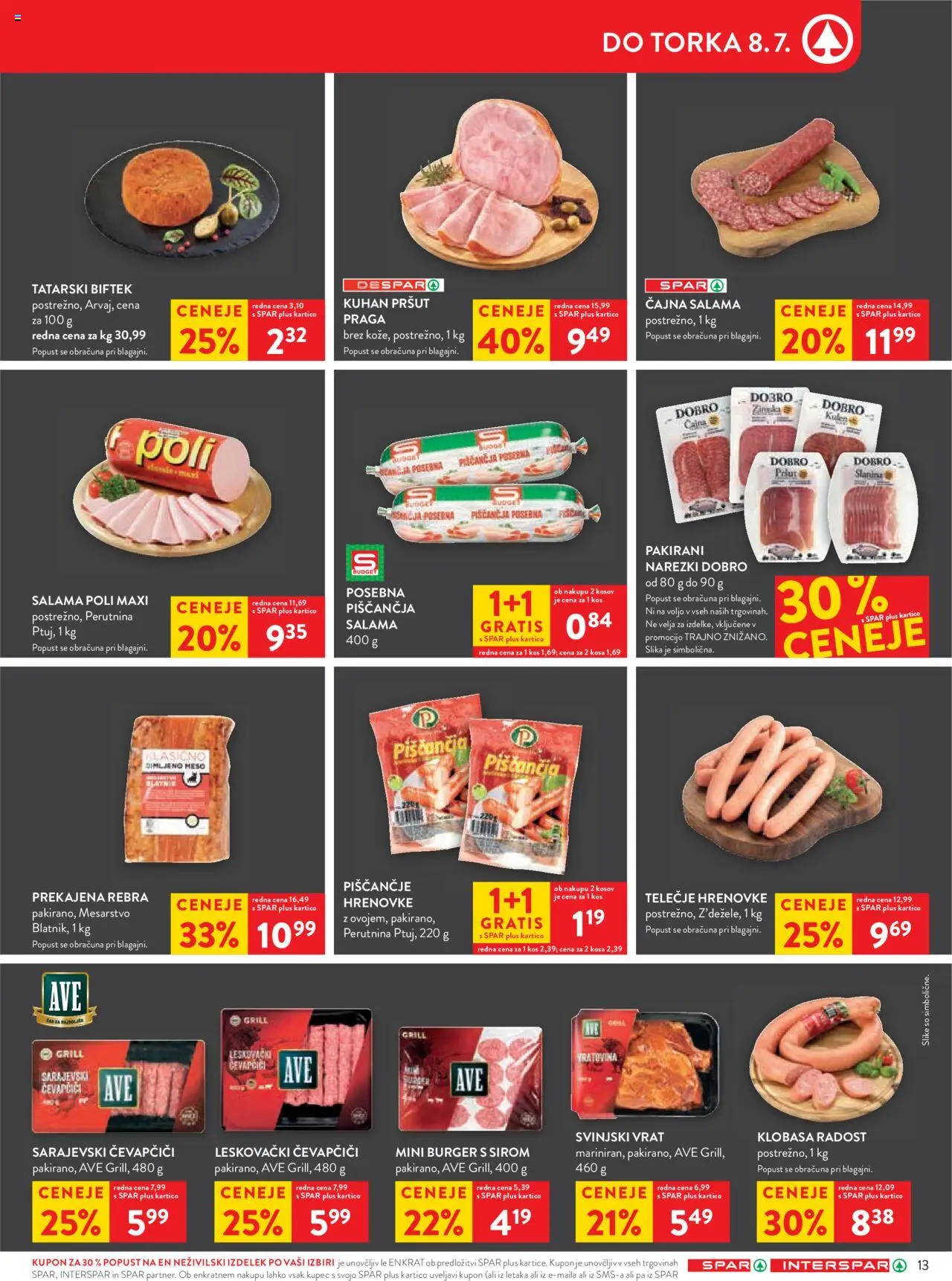 Spar katalog  27/25 │ velja od 02.07.2025 | Stran: 17 | Izdelki: Pršut, Čevapčiči, Kos, Grill