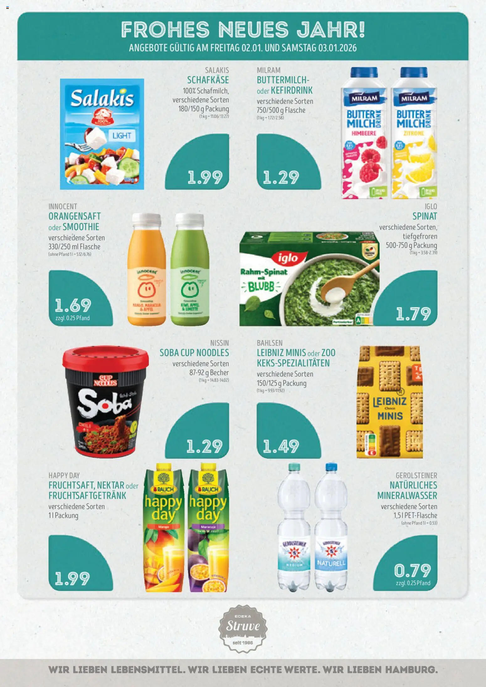 Edeka Struve Prospekt 	 – gültig ab 29.12.2025 | Seite: 15 | Produkte: Butter, Iglo, Salakis, Himbeere