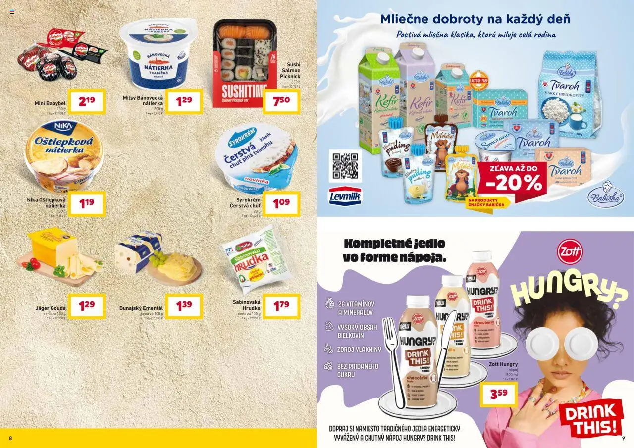 Nové Billa akcie – leták je platný od 01.10.2025 | Strana: 5 | Produkty: Smotana, Gouda, Tvaroh, Sushi