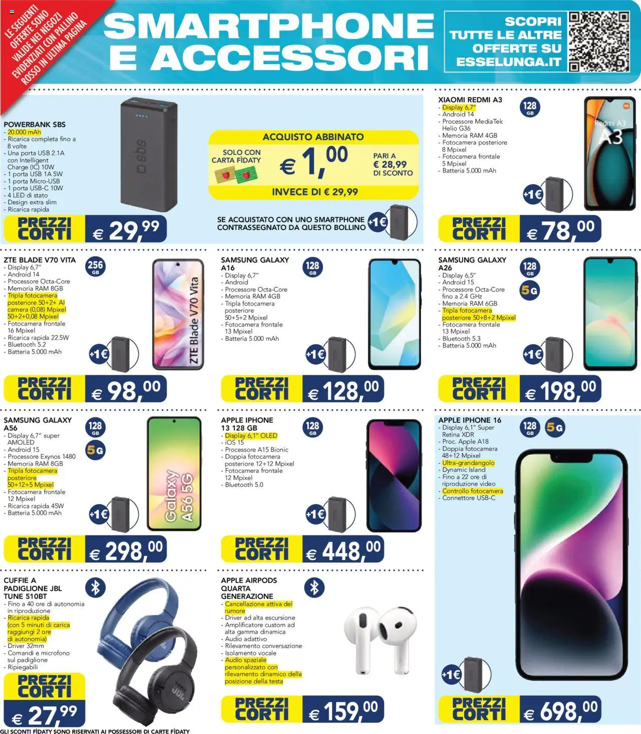 Volantino Esselunga S del 28.08.2025 | Pagina: 20 | Prodotti: Xiaomi, Smartphone, Audio, Samsung