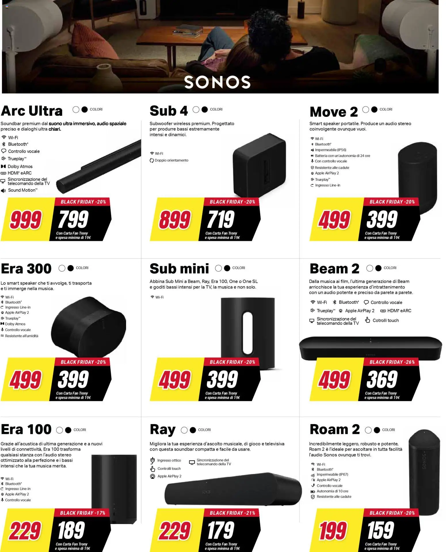 Volantino Trony del 25.11.2025 | Pagina: 23 | Prodotti: Soundbar, Audio, Gioco, Speaker