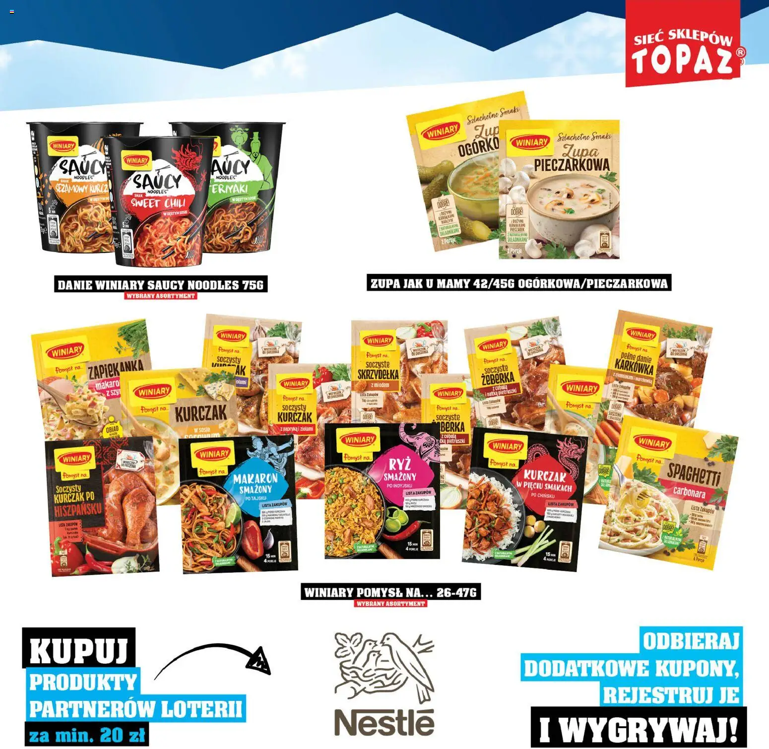Topaz Gazetka - Katalog Produktów Objętych Loterią od 01.12.2025 | Strona: 41 | Produkty: Carbonara, Karkówka, Papryka, Zupa