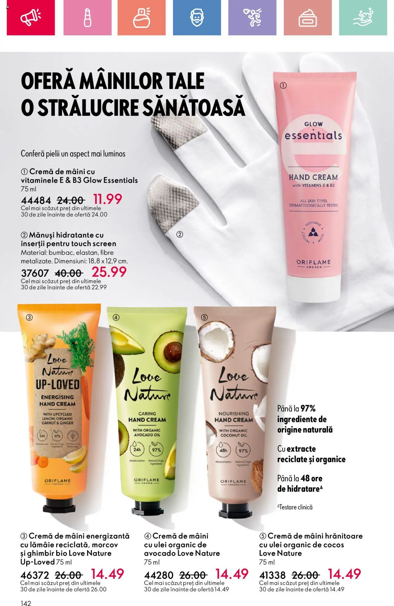 Oriflame catalog 10 2025 – valabil de la 06.07.2025 | Pagină: 142 | Produse: Şerit ödül, Cremă, Cremă de mâini, Avocado