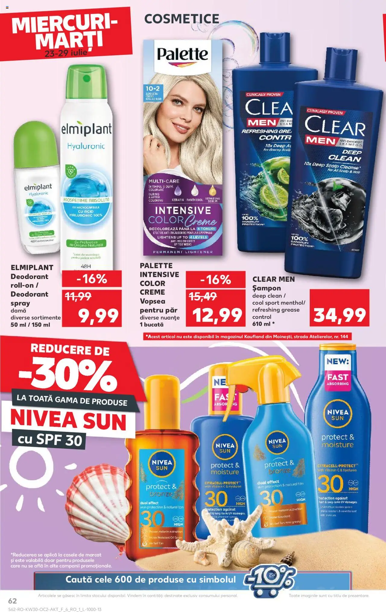 Kaufland RO akciós ujság - amely érvényes a következő dátumtól: 23.07.2025 | Oldal: 62 | Termékek: Sampon