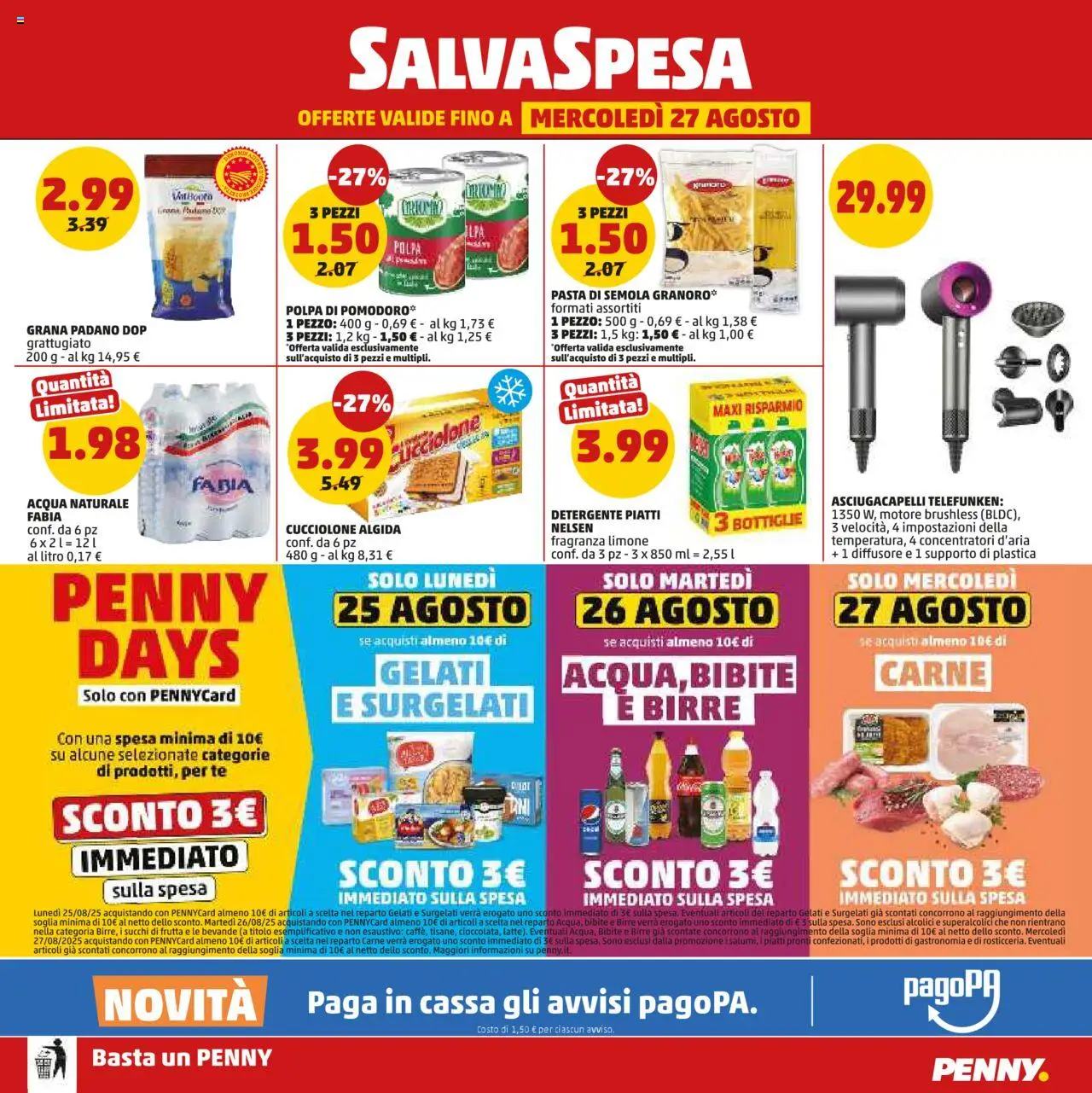 Volantino PENNY del 14.08.2025 | Pagina: 20 | Prodotti: Limone, Pasta, Asciugacapelli, Fragranza