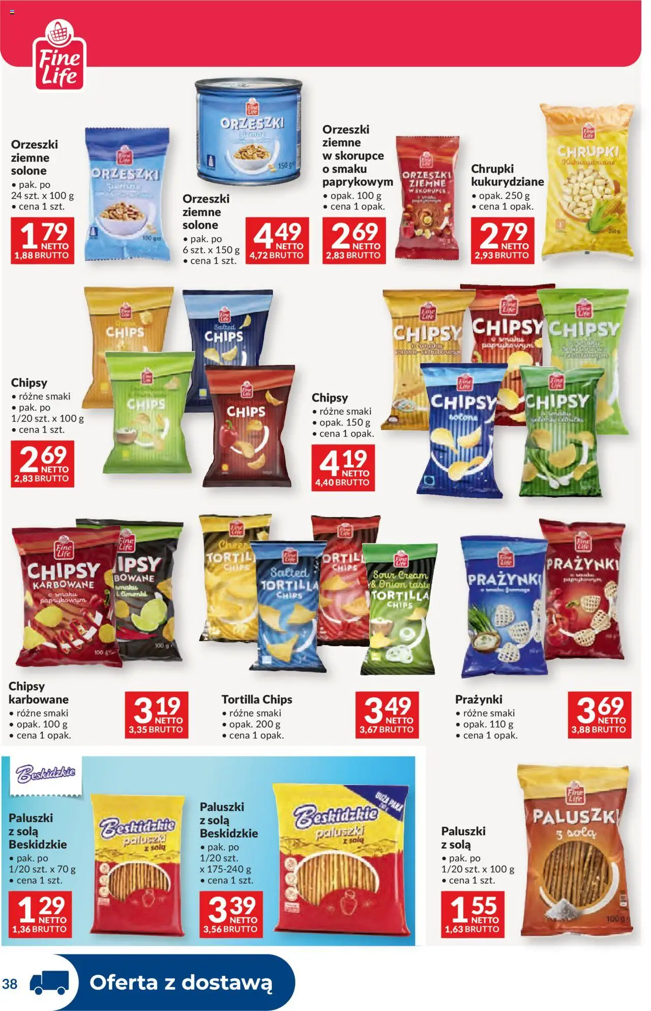 Makro Gazetka - Dystrybucja do sklepów od 16.09.2025 | Strona: 38 | Produkty: Chipsy, Tortilla, Paluszki, Orzeszki ziemne
