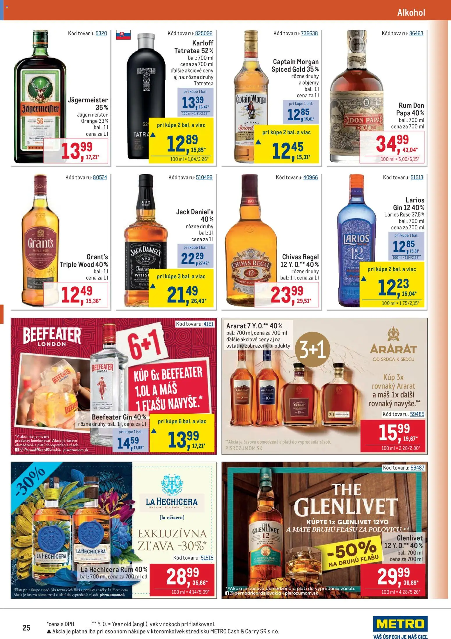 Nové Metro akcie – leták je platný od 05.11.2025 | Strana: 25 | Produkty: Regál, Beefeater, Alkohol