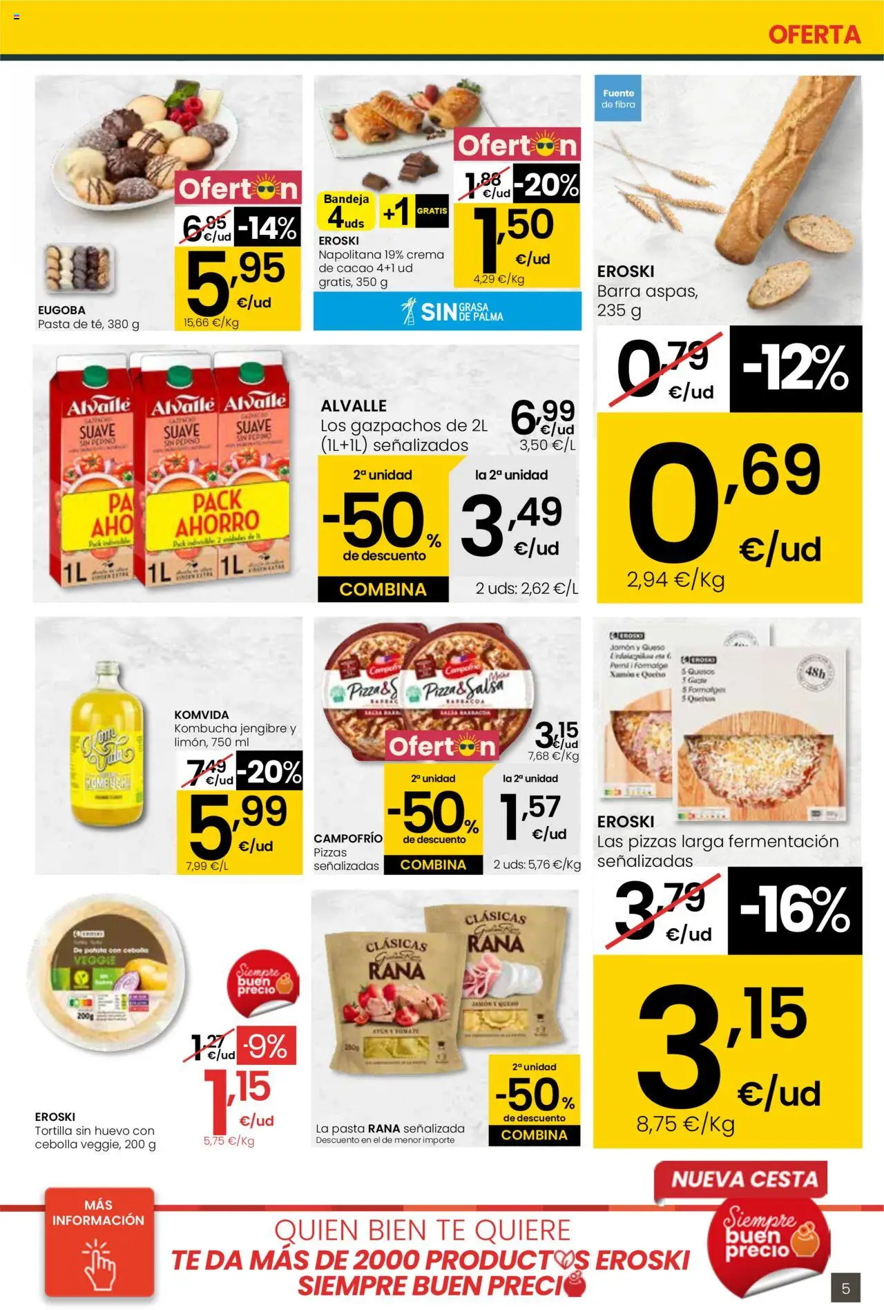 Eroski - Para conquistarte Center │ válido desde el 14.08.2025 | Página: 5 | Productos: Pasta, Té, Παγωμένο τσάι, Cesta