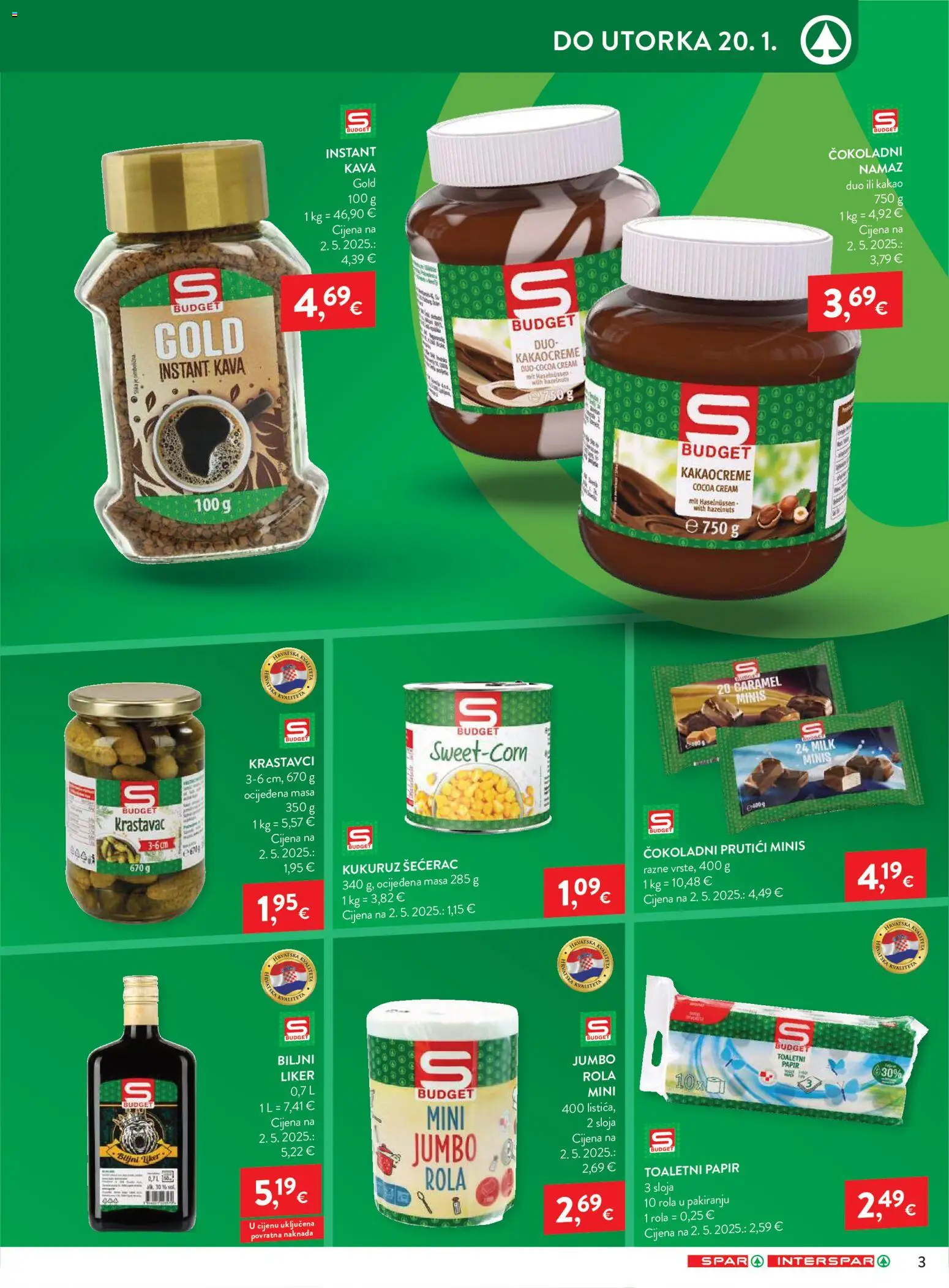 Spar katalog | vrijedi od 14.01.2026 | Stranica: 3 | Proizvodi: Kukuruz, Krastavci, Liker, Kakao