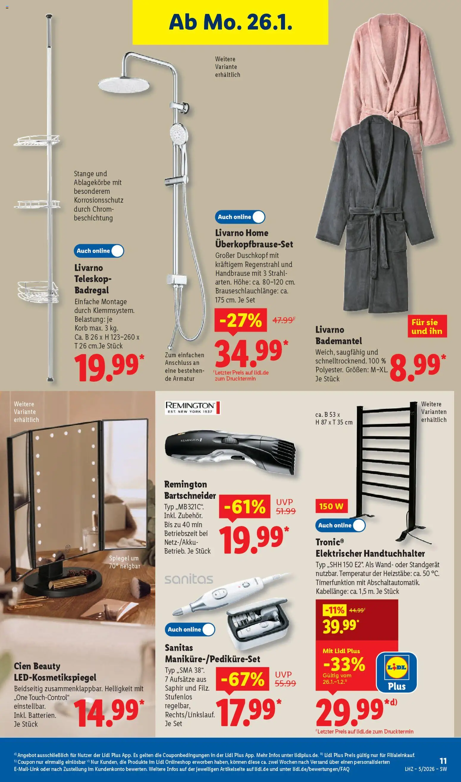 Lidl Prospekt Gundelsheim – gültig ab 26.01.2026 | Seite: 29 | Produkte: Korb, Handtuchhalter, Badregal, Bademantel