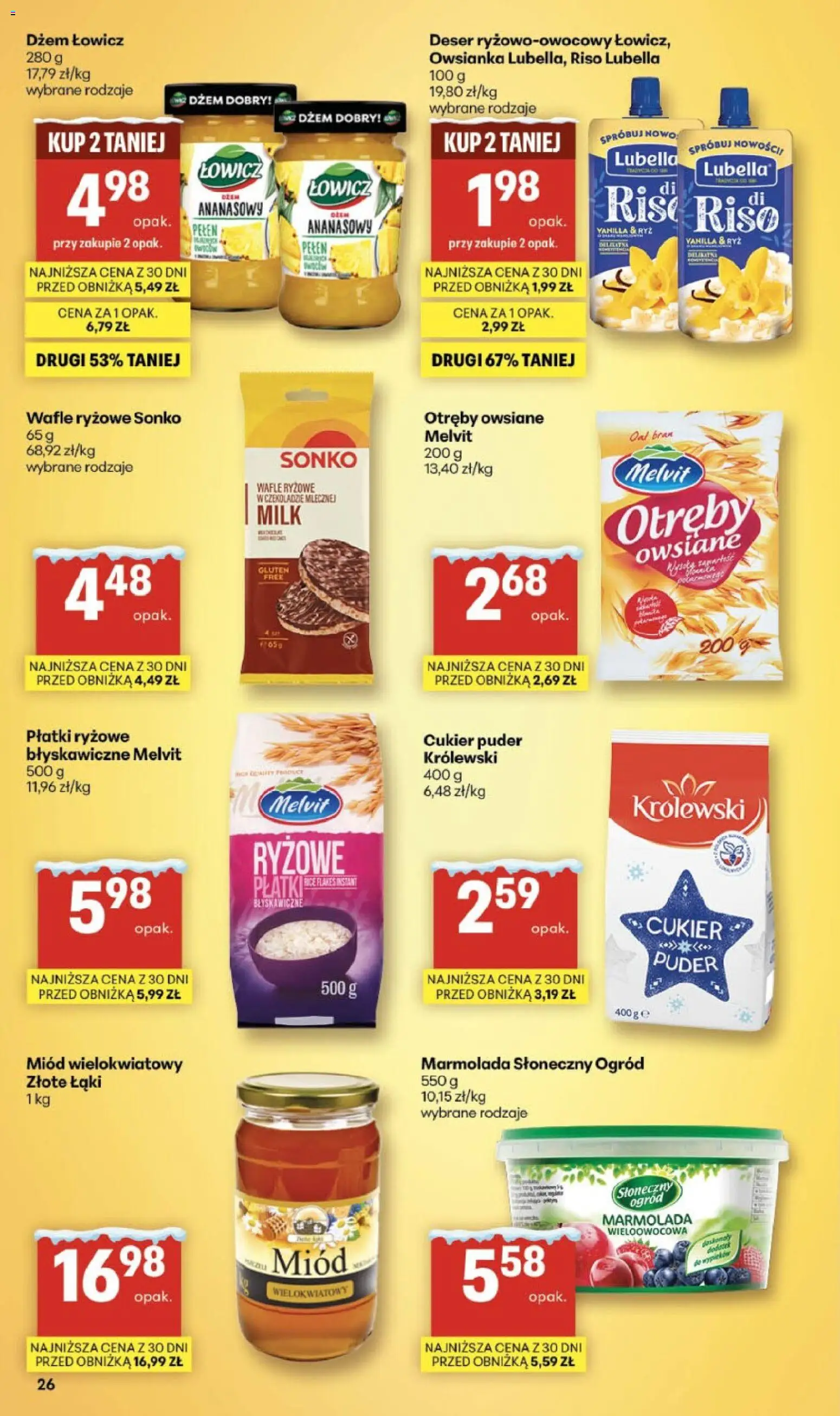 Delikatesy Centrum Gazetka od 22.01.2026 | Strona: 26 | Produkty: Owsianka, Płatki ryżowe, Wafle ryżowe, Płatki