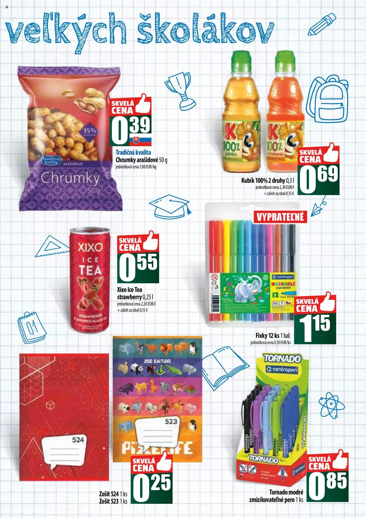 COOP Jednota široká ponuka │ platný od 14.08.2025 | Strana: 33 | Produkty: Zošit, Pero, Fixky