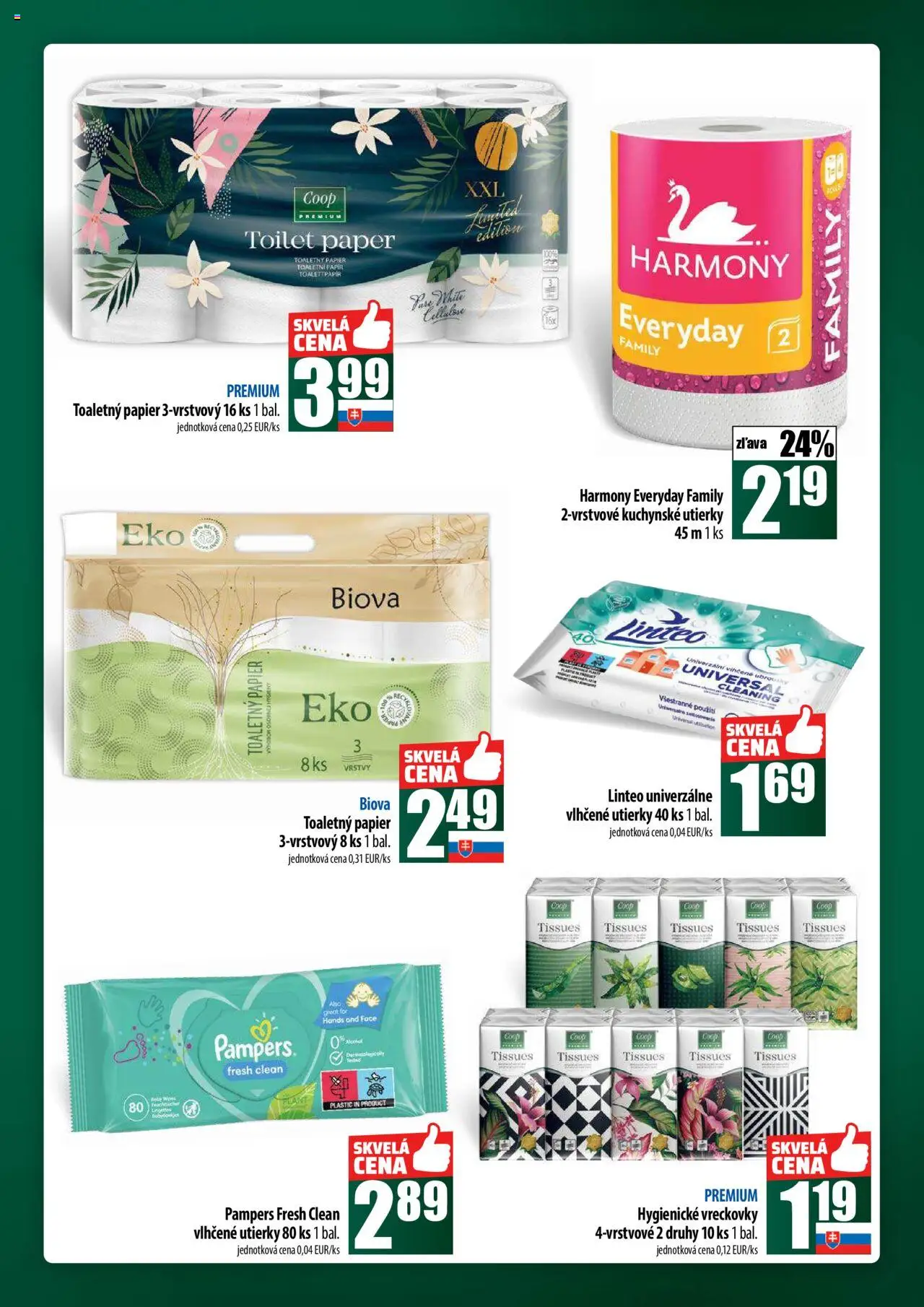 Nové COOP Jednota akcie – leták je platný od 02.10.2025 | Strana: 59 | Produkty: Toaletný papier, Pampers