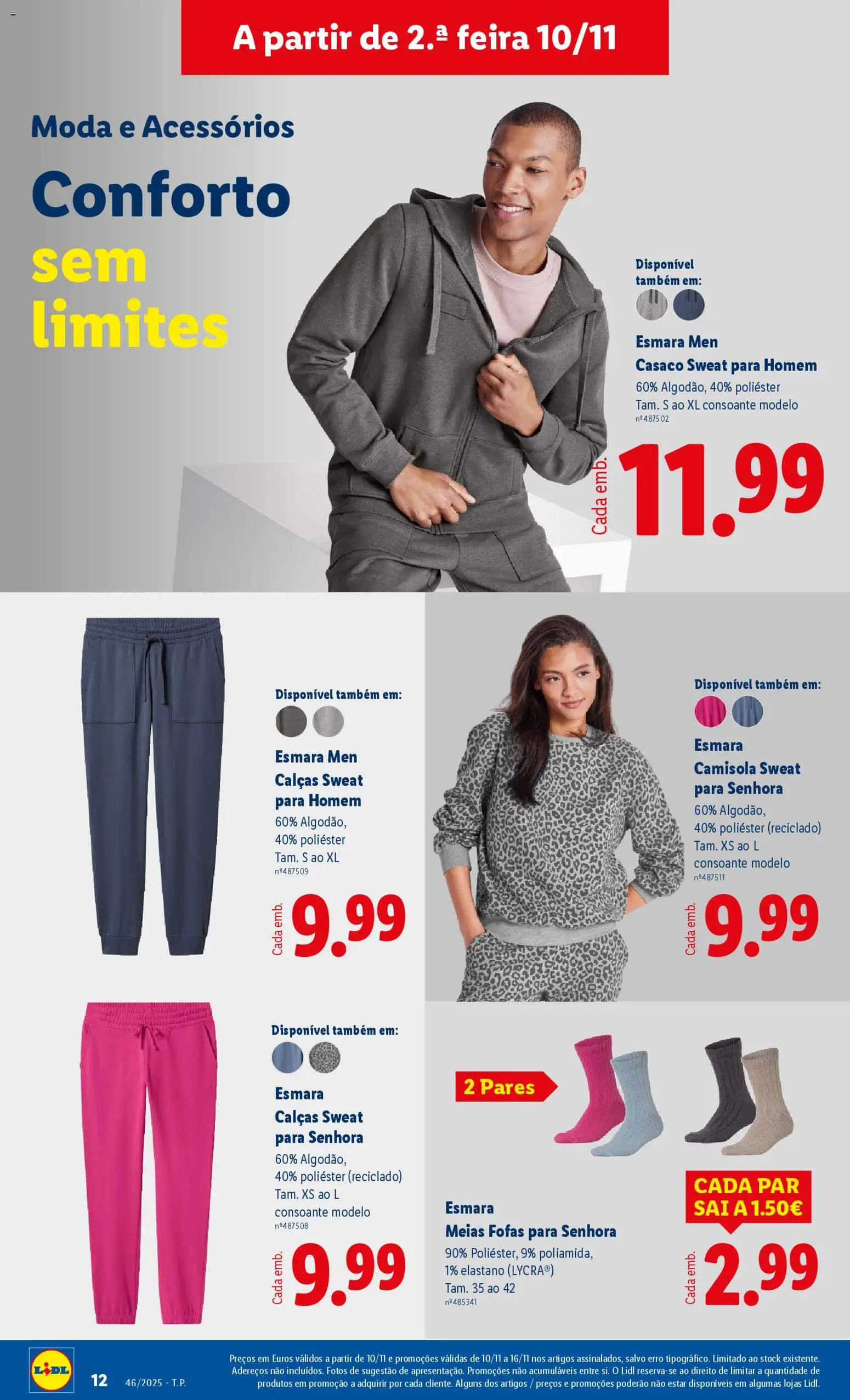 Lidl Black Friday │ válido de 10.11.2025 | Página: 12 | Produtos: Casaco, Calças, Camisola, Meias