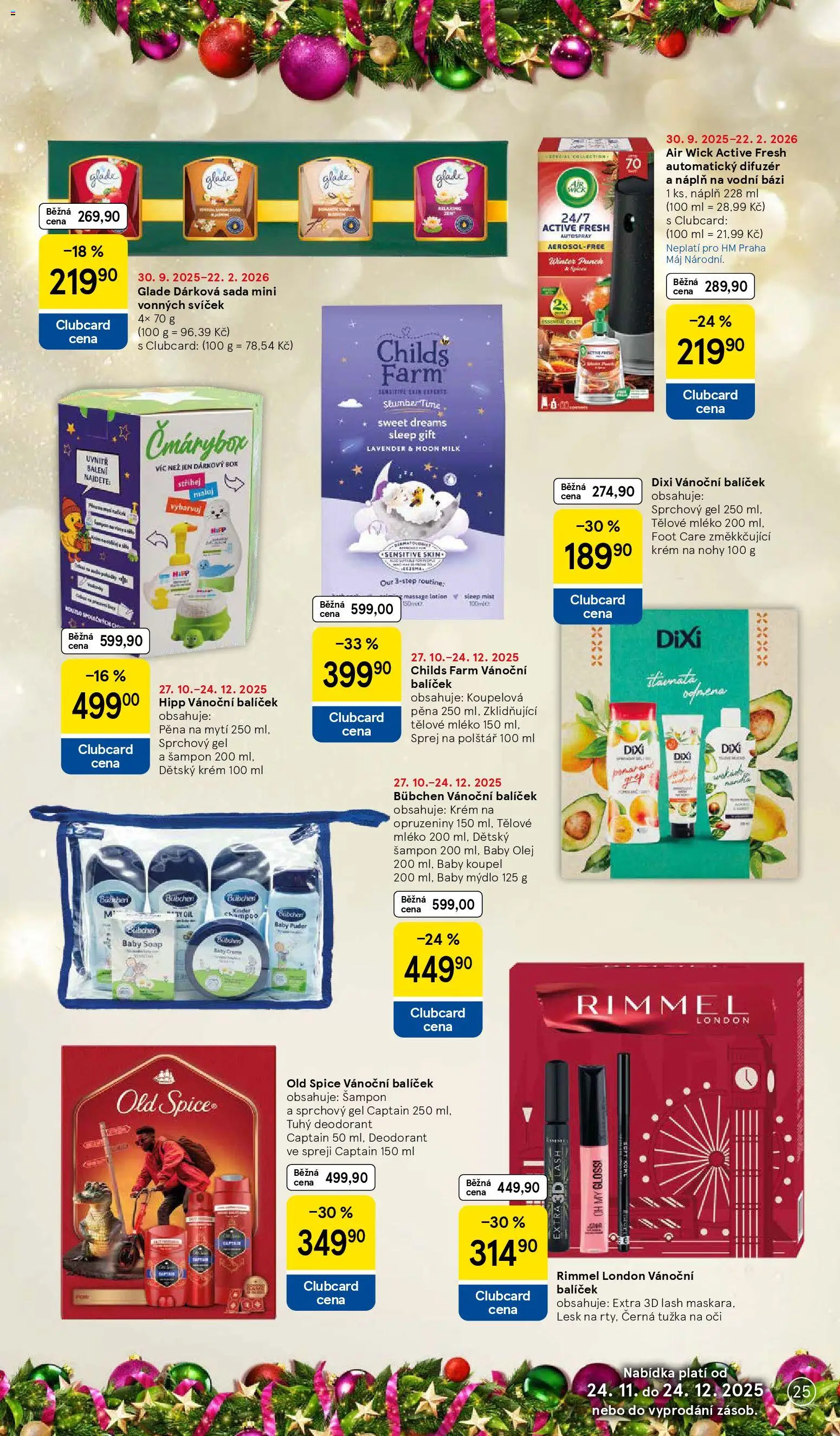 Tesco katalog od 25.11.2025 | Strana: 25 | Produkty: Difuzér, Makeup, Rimmel London, Old Spice