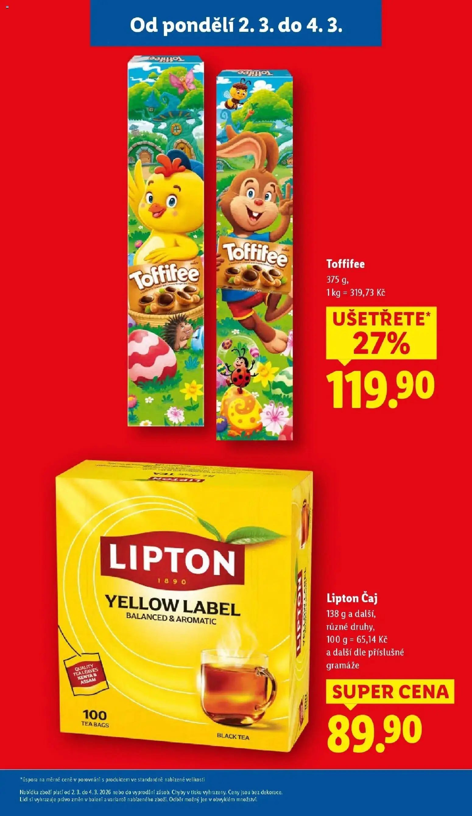Lidl aktuální leták od 02.03.2026 | Strana: 5 | Produkty: Čaj, Toffifee
