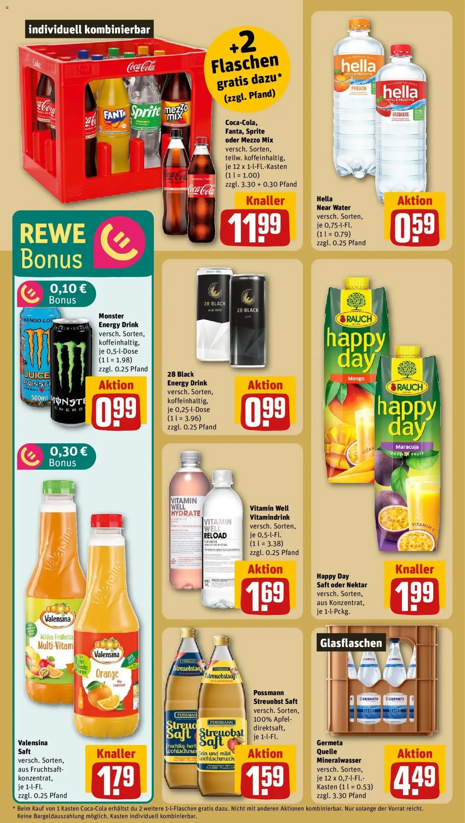 Rewe Prospekt Hallenberg	 – gültig ab 09.03.2026 | Seite: 16 | Produkte: Mezzo mix, Äpfel, Mineralwasser, Monster