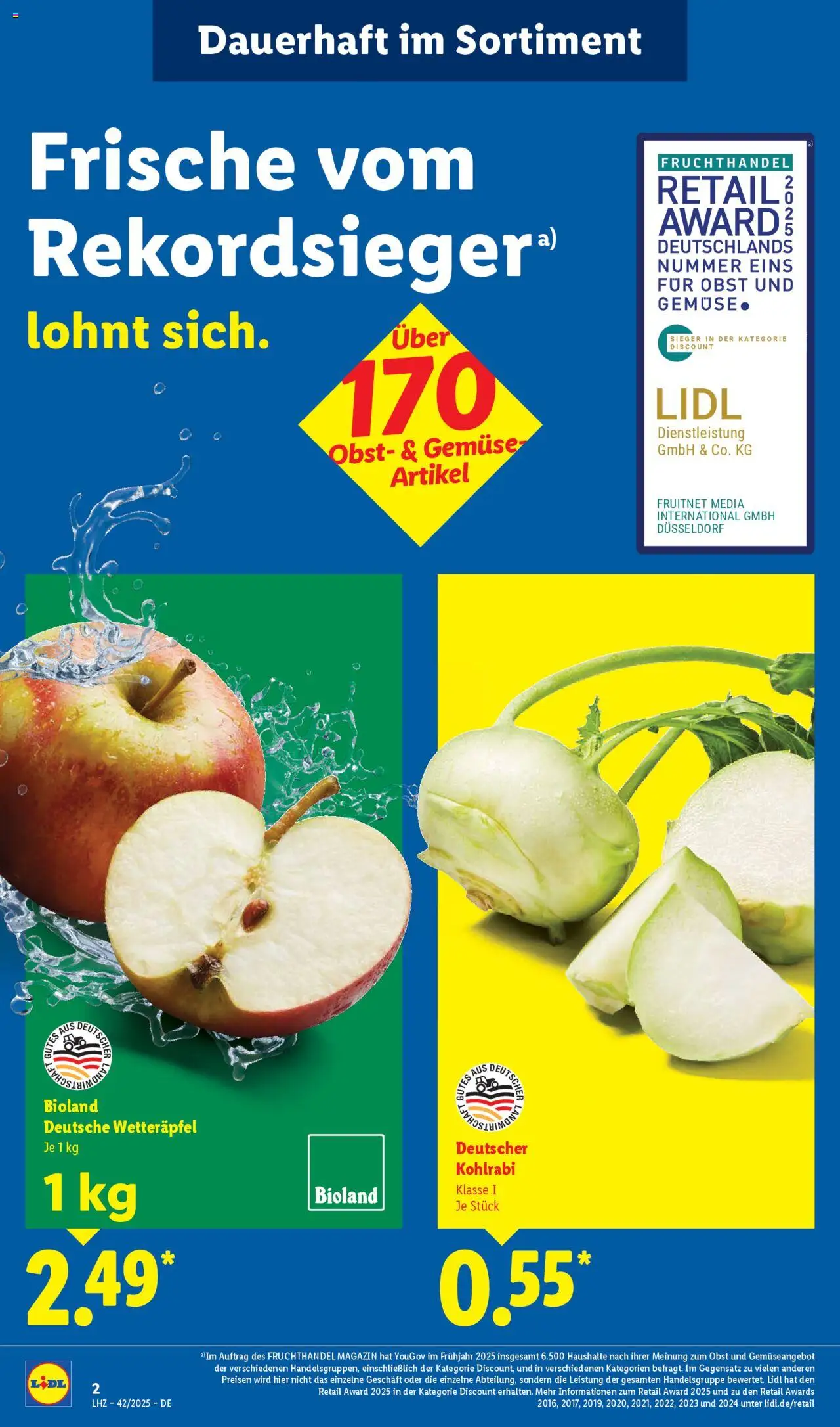 Lidl - Prospekt – gültig ab 13.10.2025 | Seite: 2 | Produkte: Kohlrabi, Gemüse, Obst