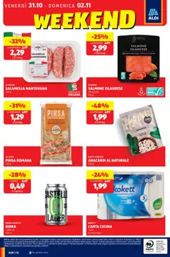 Anteprima del volantino SALAMELLA MANTOVANA, 400 g valido a partire dal 27.10.2025 | Pagina: 32 | Prodotti: Birra, Salmone, Suino, Forno