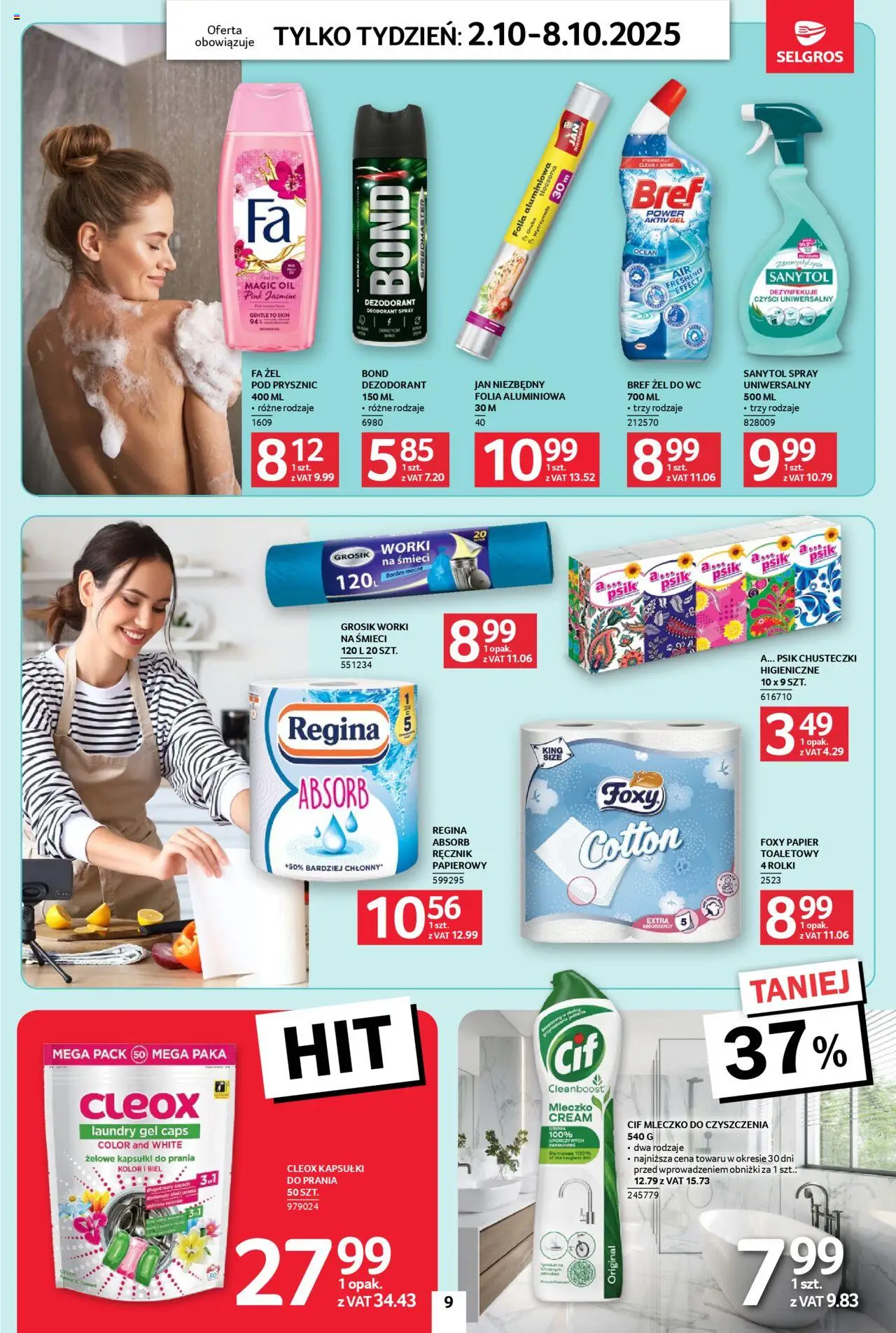 Selgros cash&carry Gazetka - Jeszcze więcej super promocji od 02.10.2025 | Strona: 9 | Produkty: Rolki, Zapach, Kapsułki do prania, Dezodorant