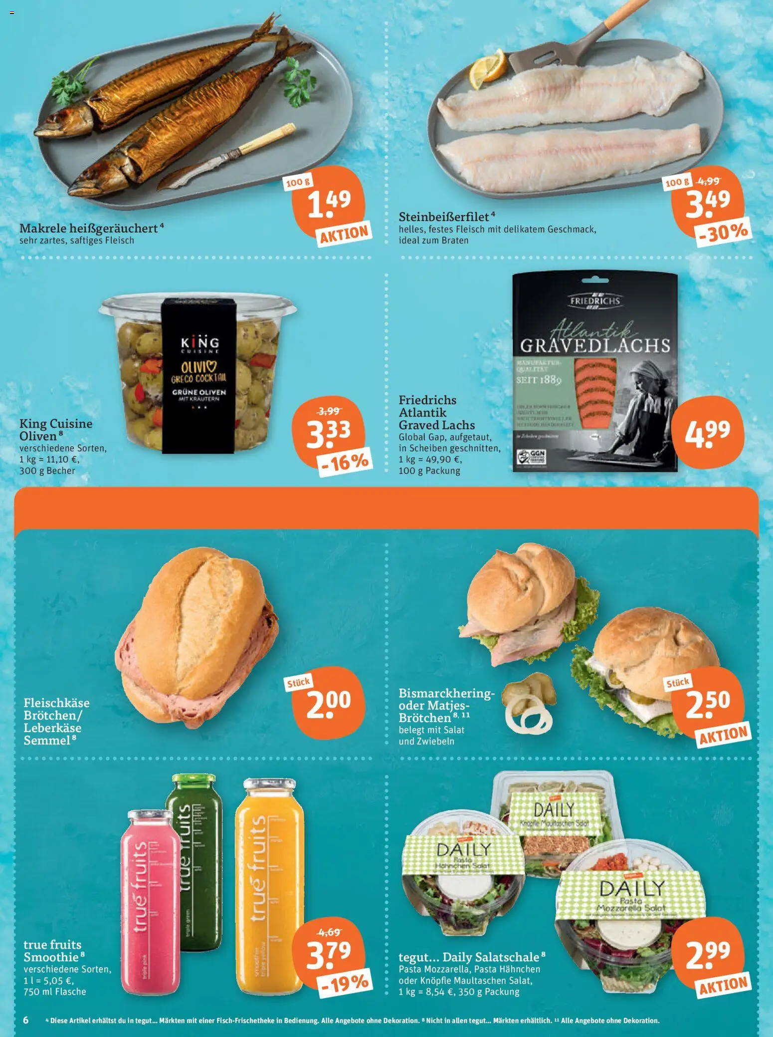 Tegut Prospekt – gültig ab 16.02.2026 | Seite: 8 | Produkte: Lachs, Maultaschen, Fleisch, Salat