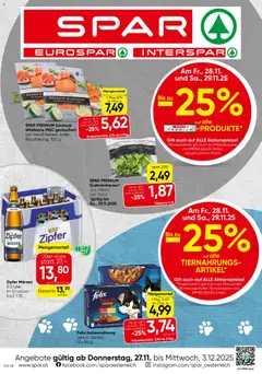 Spar Flugblatt - Oberösterreich ab 27.11.2025 gültig