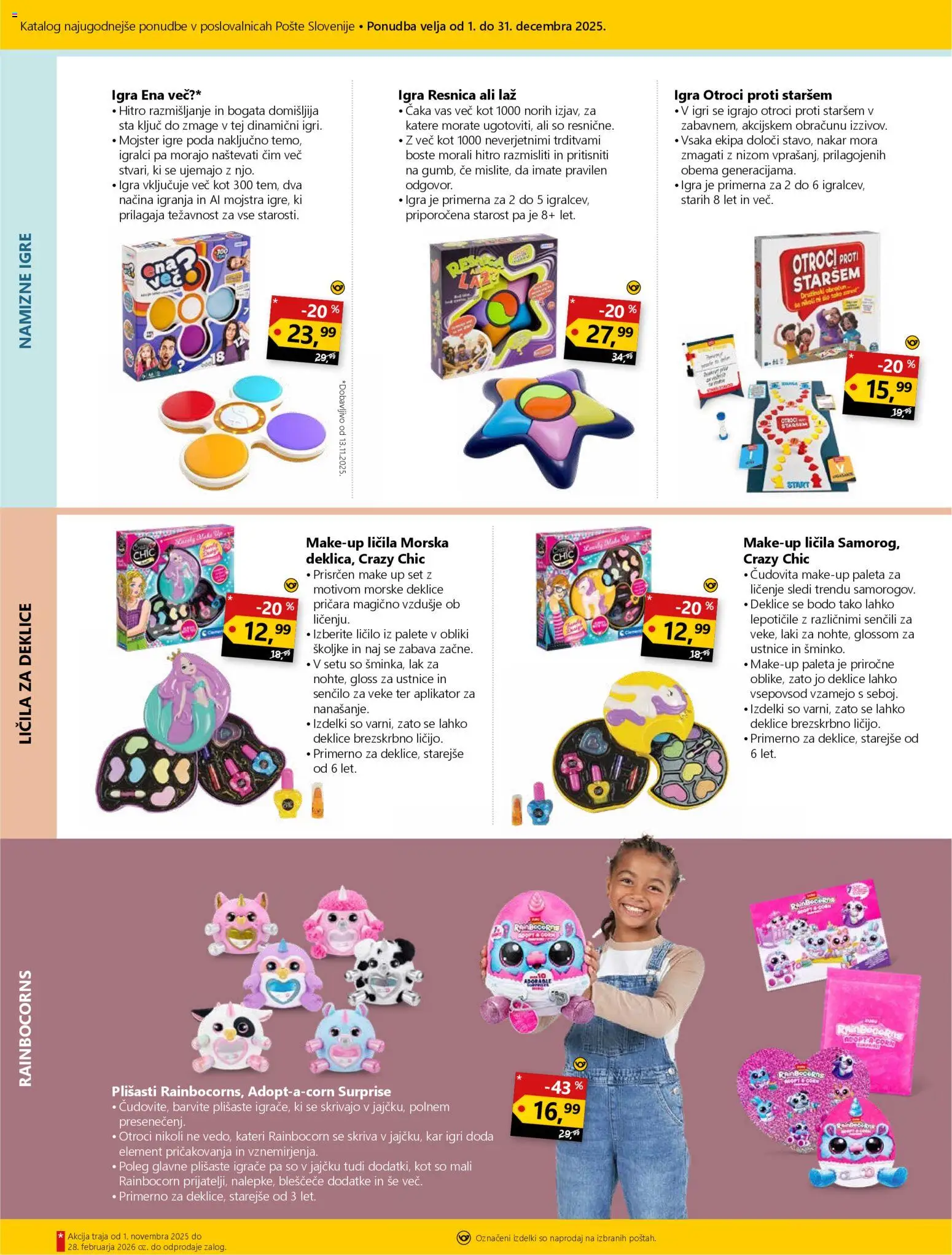 Novi Pošta Slovenije katalog ponudbe – veljaven od 01.12.2025 | Stran: 8 | Izdelki: Igra, Školjke, Licila, Senčilo