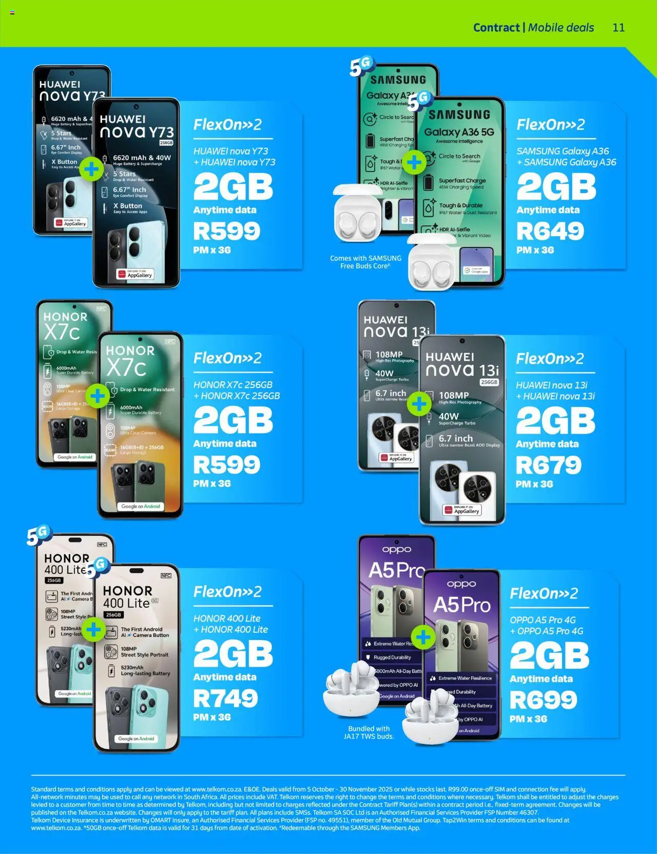 New Telkom catalogue – valid from 05.10.2025 | Page: 11 | Products: Data, Camera, Battery, Water