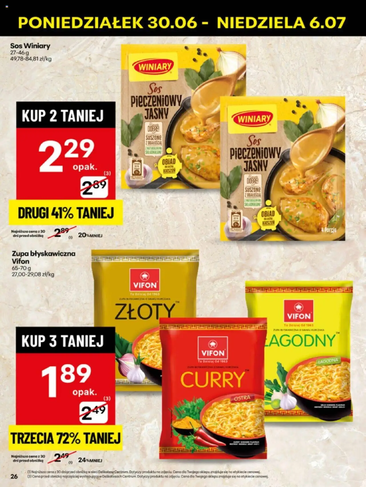 Delikatesy Centrum Gazetka - Sklepy Własne od 30.06.2025 | Strona: 26 | Produkty: Curry, Vifon, Delikatesy, Sos
