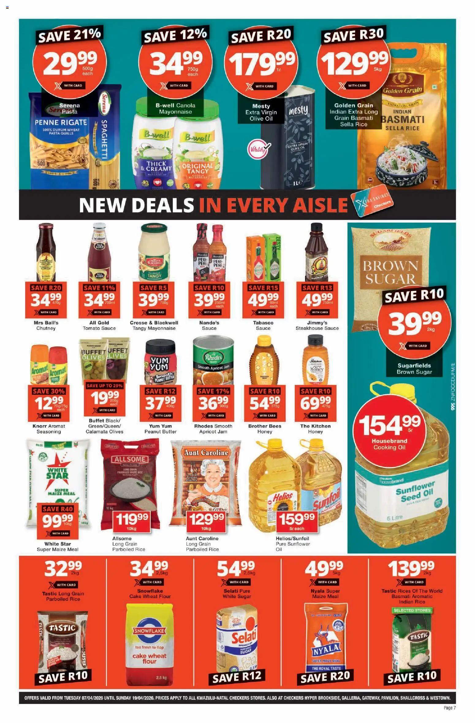 New Checkers catalogue – valid from 07.04.2026 | Page: 7 | Products: Chutney, Maize meal, Juice, Sugar