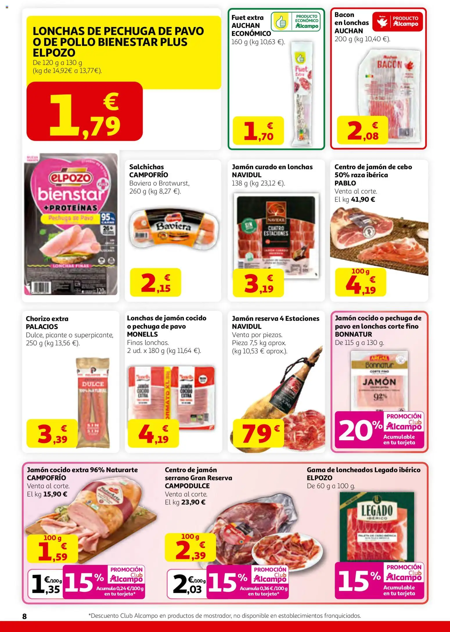 Alcampo HG Nacional │ válido desde el 12.03.2026 | Página: 8 | Productos: Jamón, Jamón cocido