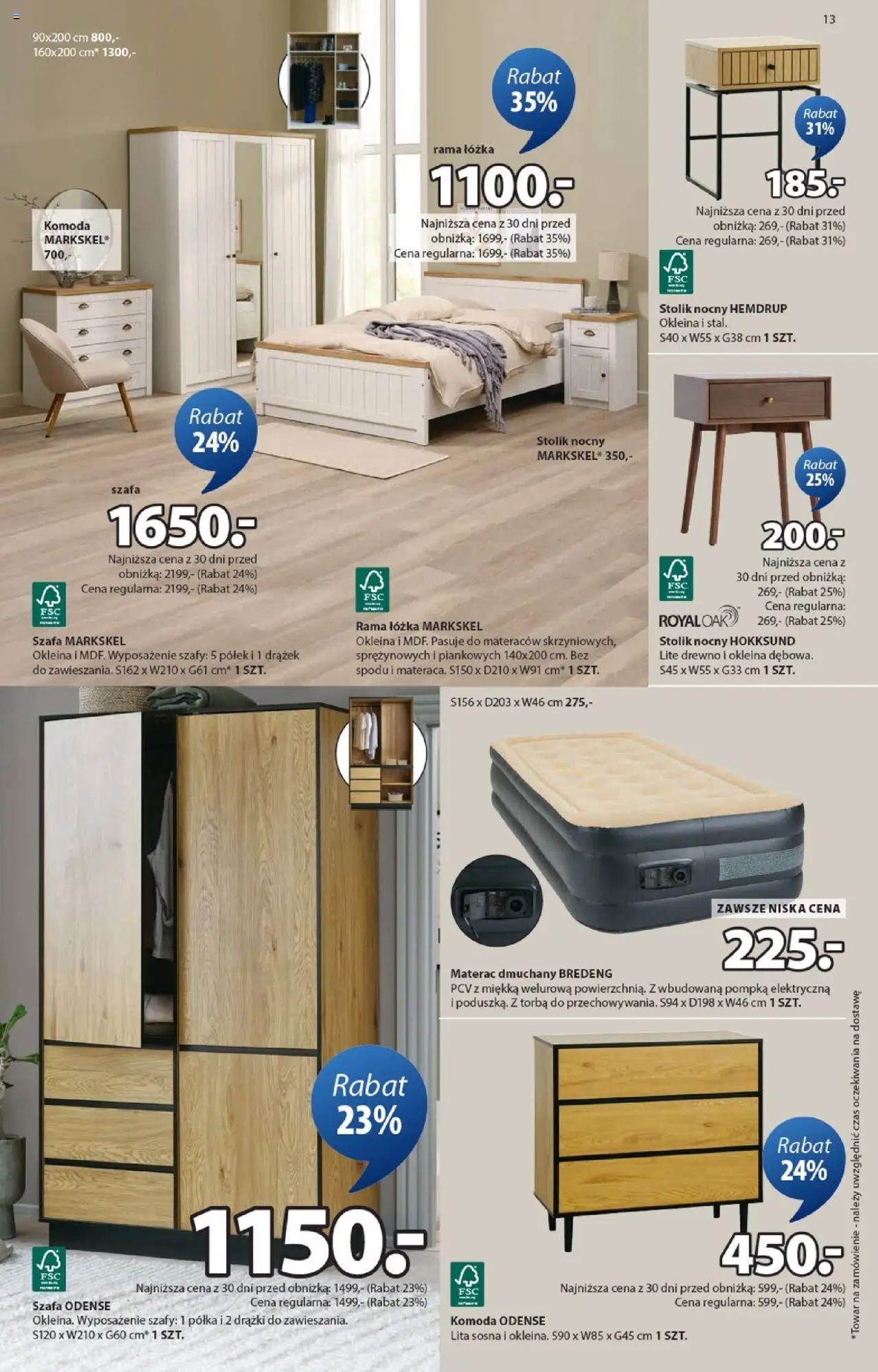 JYSK Gazetka od 08.10.2025 | Strona: 13 | Produkty: Torba, Materac, Komoda, Półka