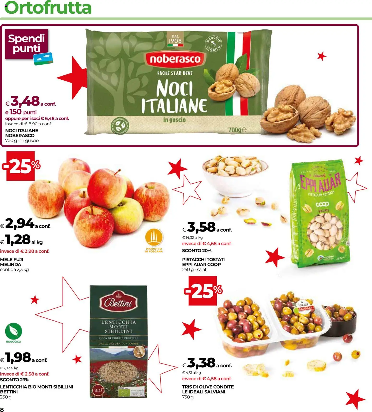 Volantino COOP del 16.12.2025 | Pagina: 8 | Prodotti: Mele, Olive, Noci, Pistacchi
