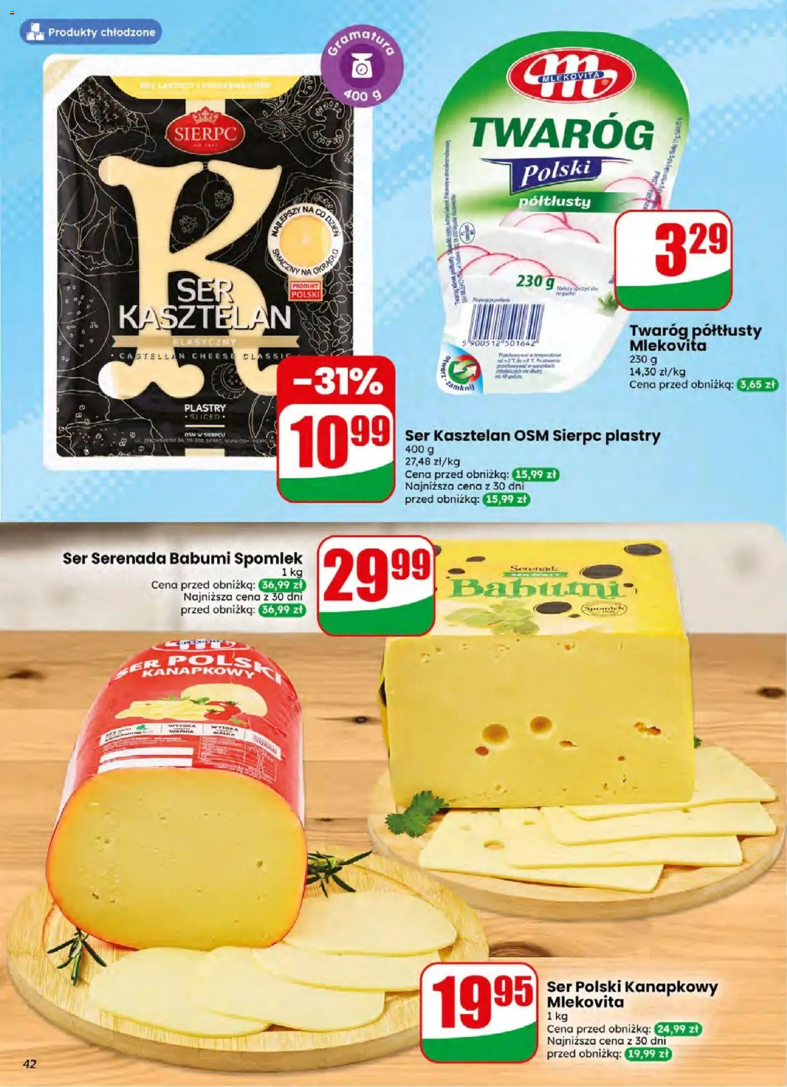 Dino gazetka od 15.04.2026 | Strona: 42 | Produkty: Twaróg półtłusty, Bez laktozy, Ser, Twaróg