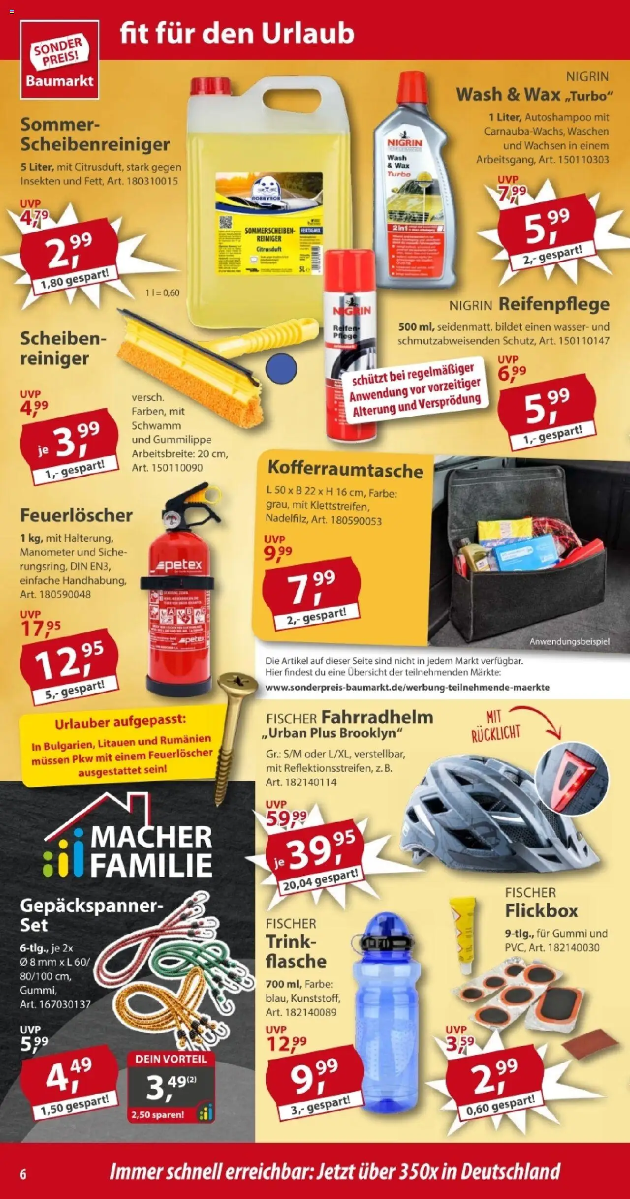 Sonderpreis Baumarkt Prospekt 	 - gültig ab dem 02.08.2025 | Seite: 6 | Produkte: Manometer, Fahrradhelm, Wasser