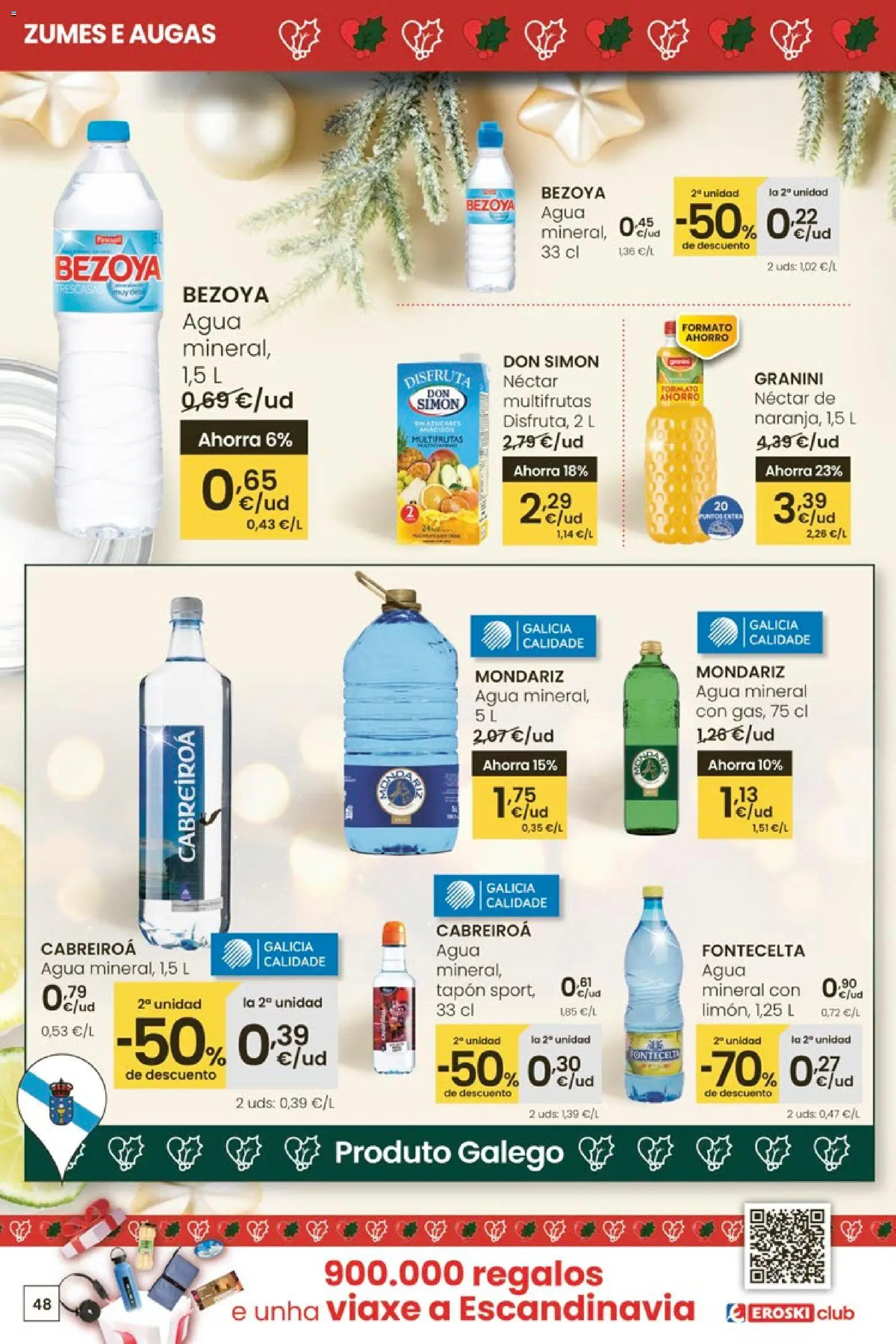 Eroski - Center │ válido desde el 27.11.2025 | Página: 48 | Productos: Néctar, Agua mineral