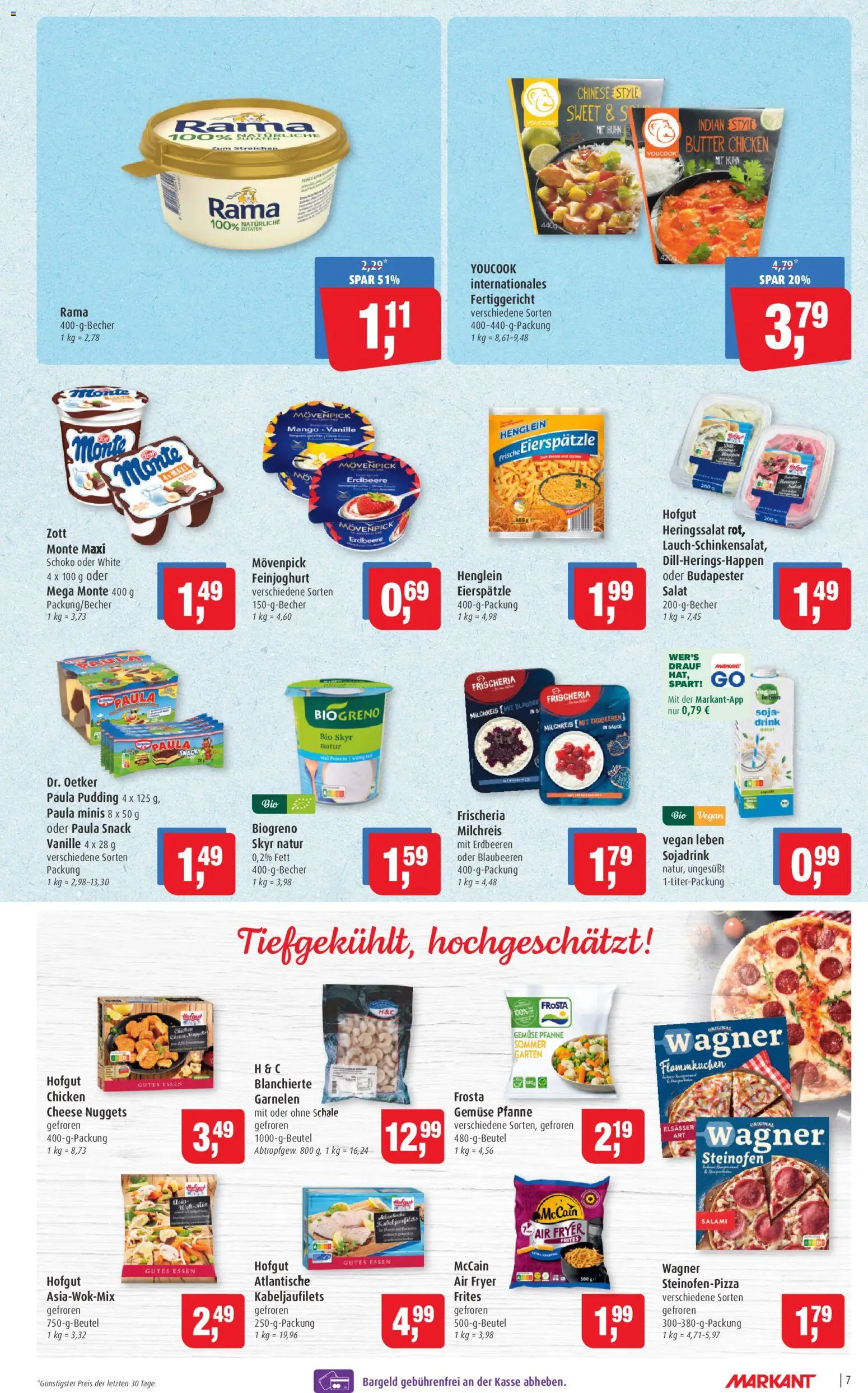Markant Prospekt 	 – gültig ab 20.04.2026 | Seite: 7 | Produkte: Rama, Garnelen, Frosta, Wok