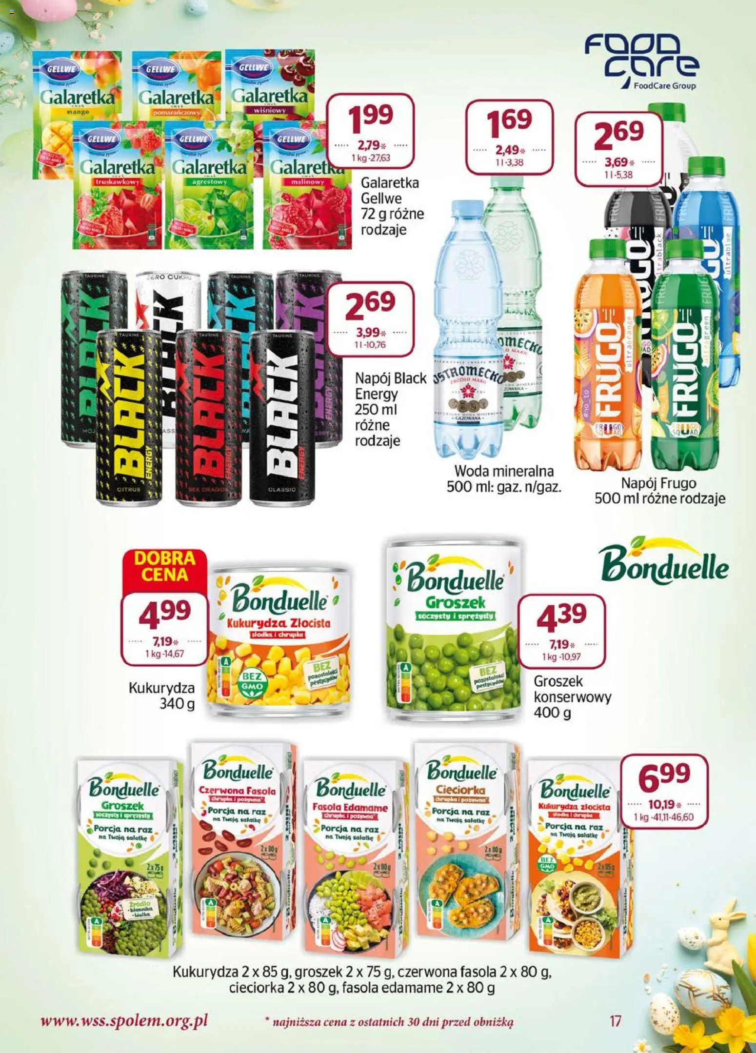 Społem gazetka od 01.03.2026 | Strona: 17 | Produkty: Mango, Groszek, Cieciorka, Woda