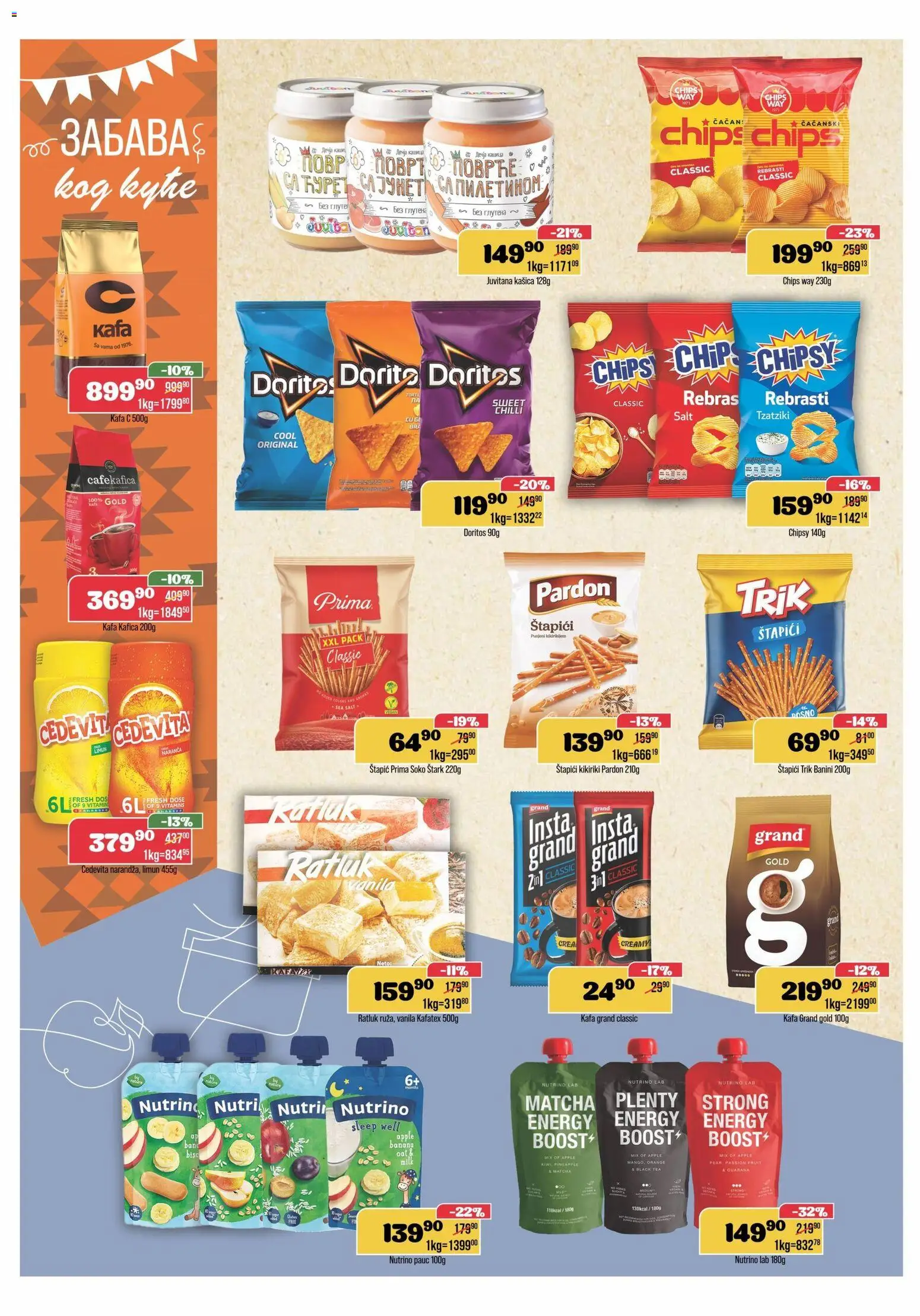 Europrom katalog - važi od 25.03.2026 | Strana: 8 | Proizvode: Banana, Cedevita, Guarana, Doritos