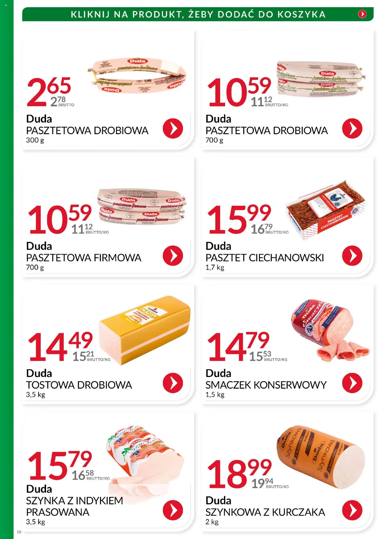 Eurocash Gazetka - Katalog Wędlin od 01.12.2025 | Strona: 18 | Produkty: Szynka