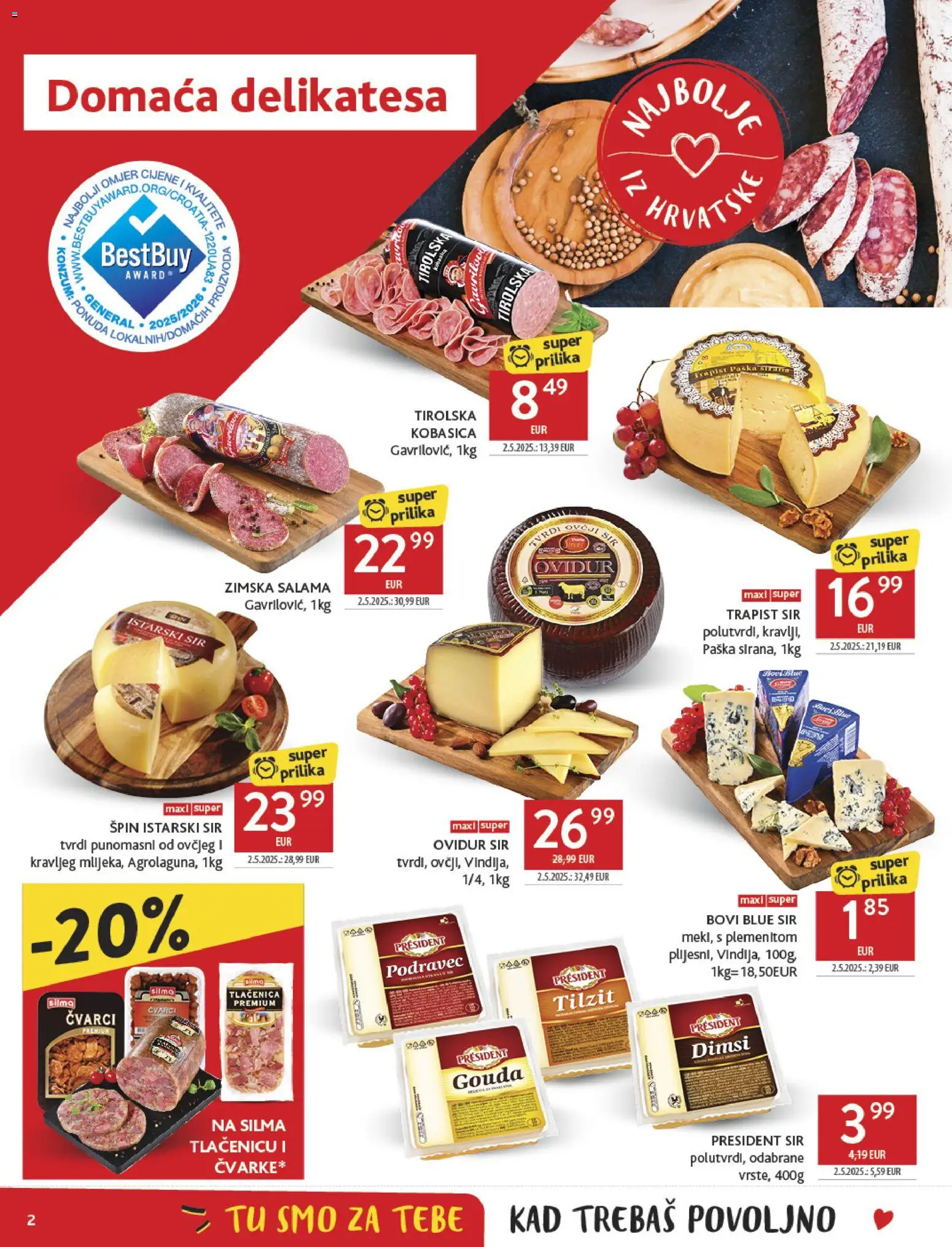 Konzum katalog | vrijedi od 12.11.2025 | Stranica: 2 | Proizvodi: Sir, Trapist, Salama, Gouda