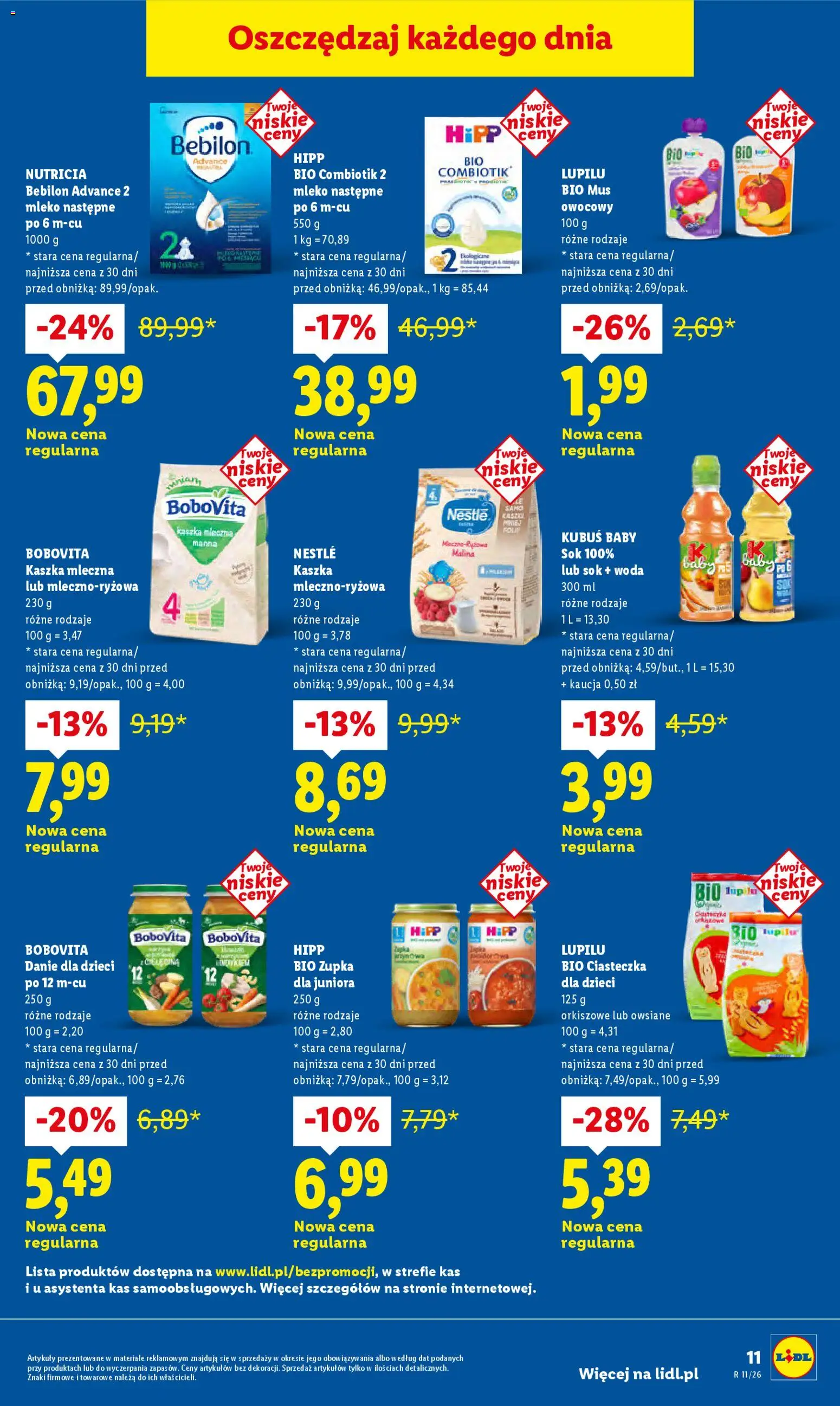 Lidl Polsko leták od 09.03.2026 | Strana: 11 | Produkty: Mléko, Hipp