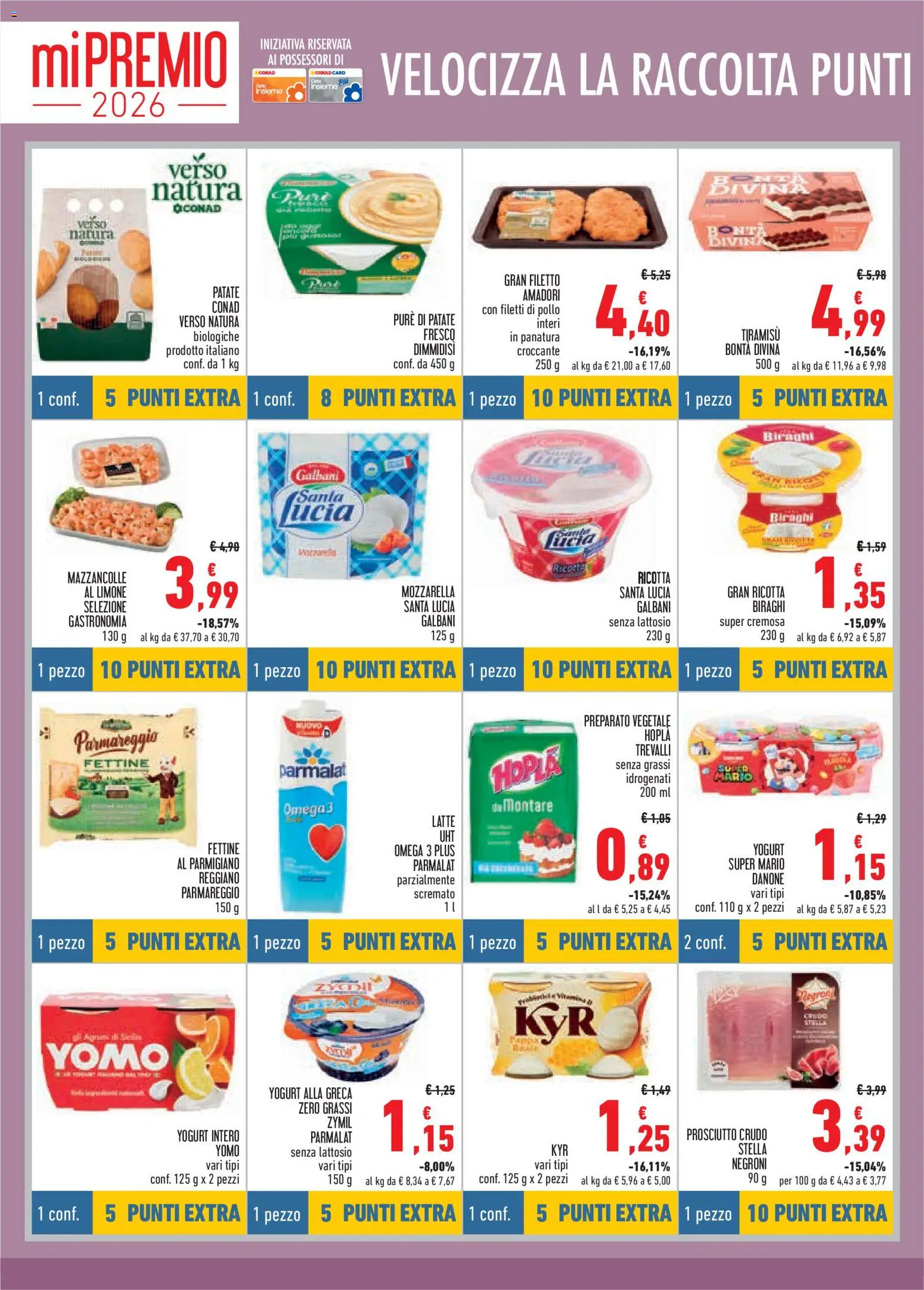 Volantino Conad del 02.01.2026 | Pagina: 4 | Prodotti: Mazzancolle, Ricotta, Parmigiano reggiano, Parmigiano