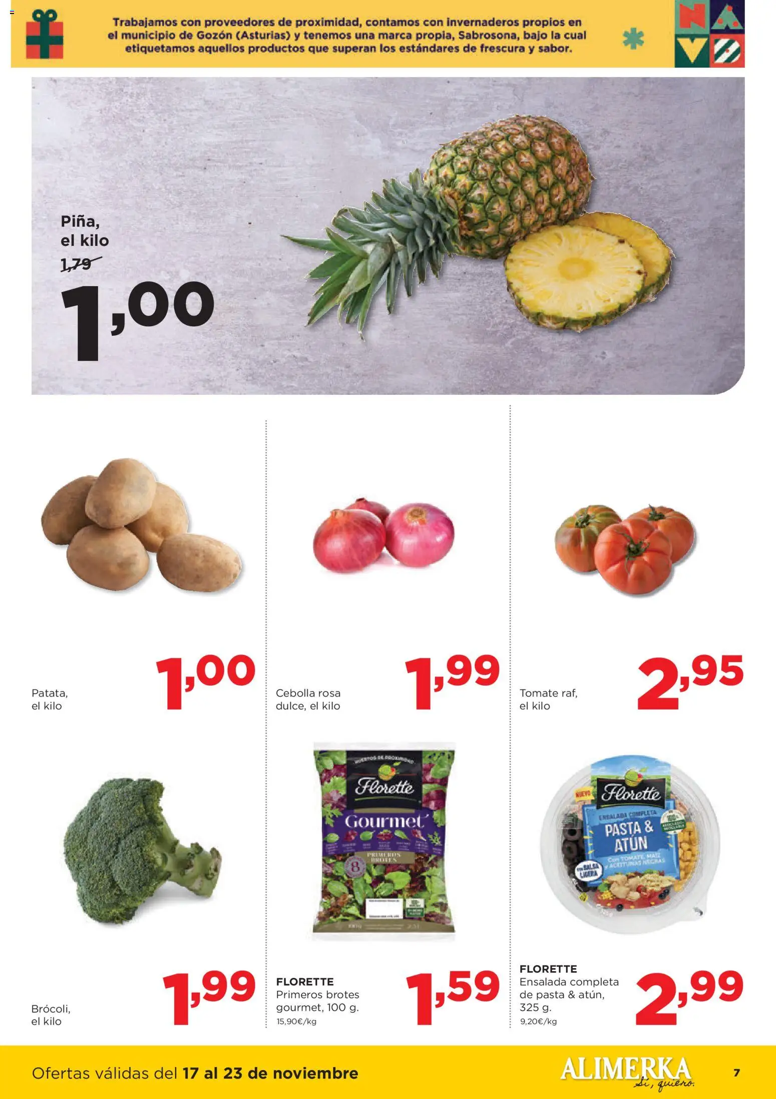 Alimerka folleto Asturias │ válido desde el 17.11.2025 | Página: 7 | Productos: Pasta, Ensalada, Παγωμένο τσάι